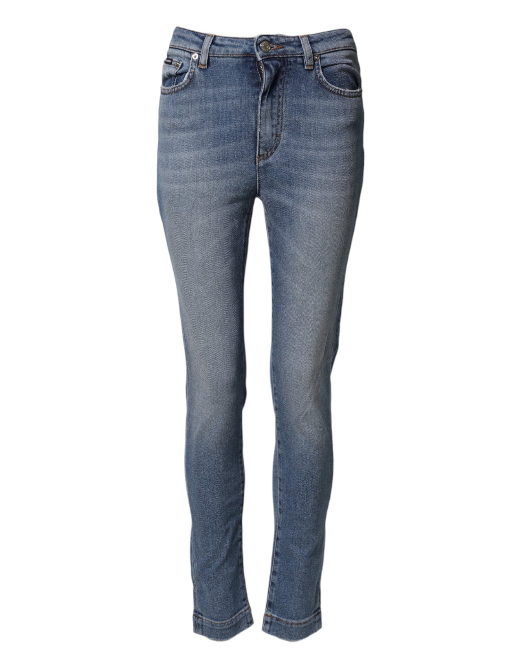 Dolce & Gabbana Blue Washed Cotton Skinny Denim Trouser Jeans | Regal Royce