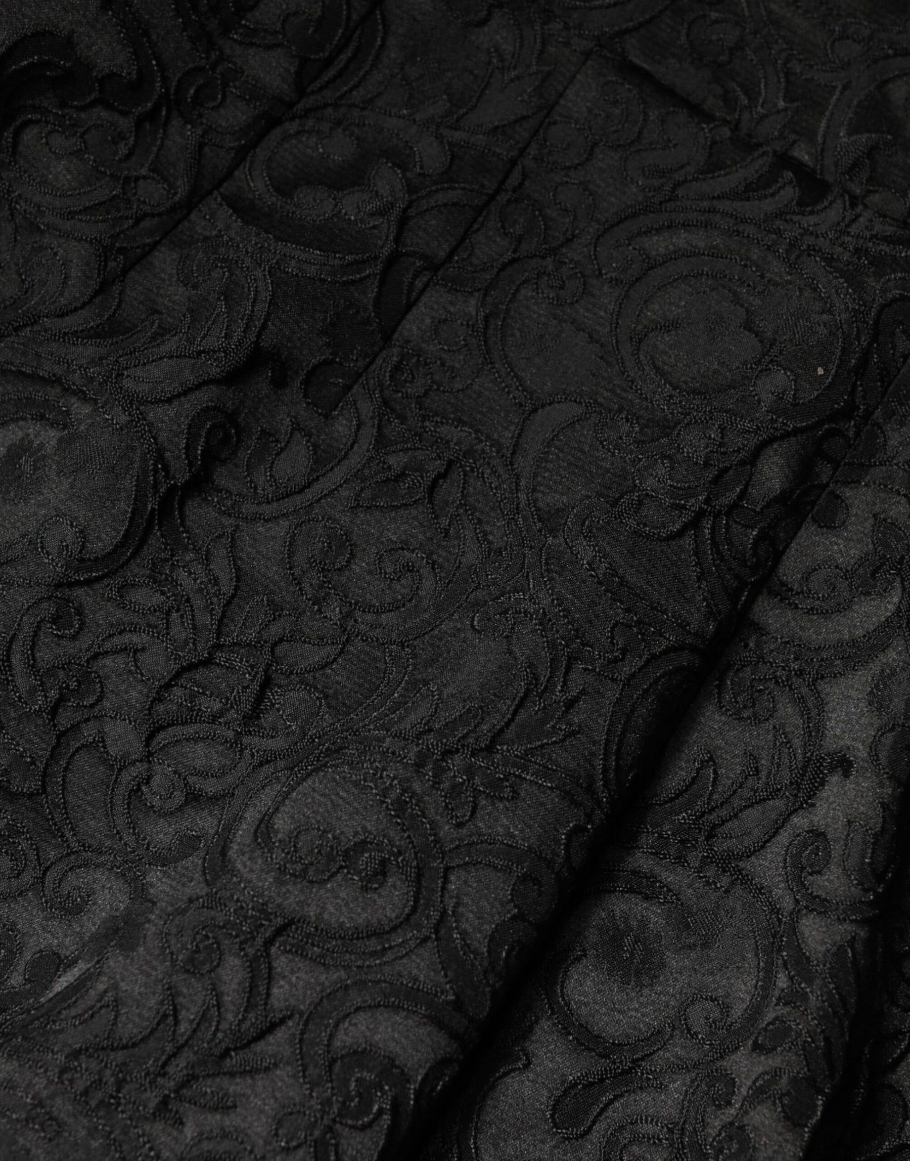 Dolce & Gabbana Black Floral Brocade High Waisted Trouser Pants | Regal Royce