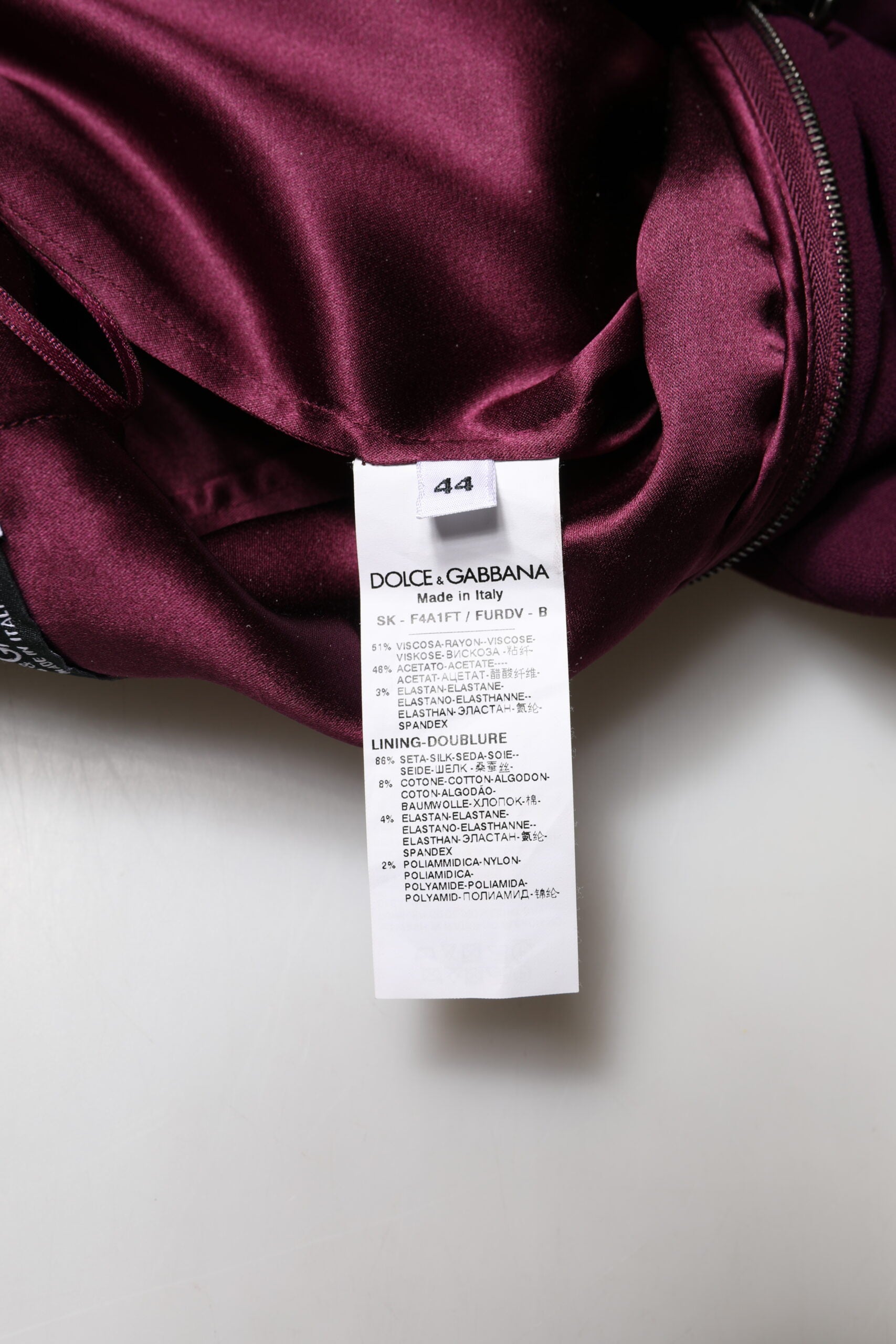 Dolce & Gabbana Maroon Mid Waist Pencil Cut Midi Skirt | Regal Royce