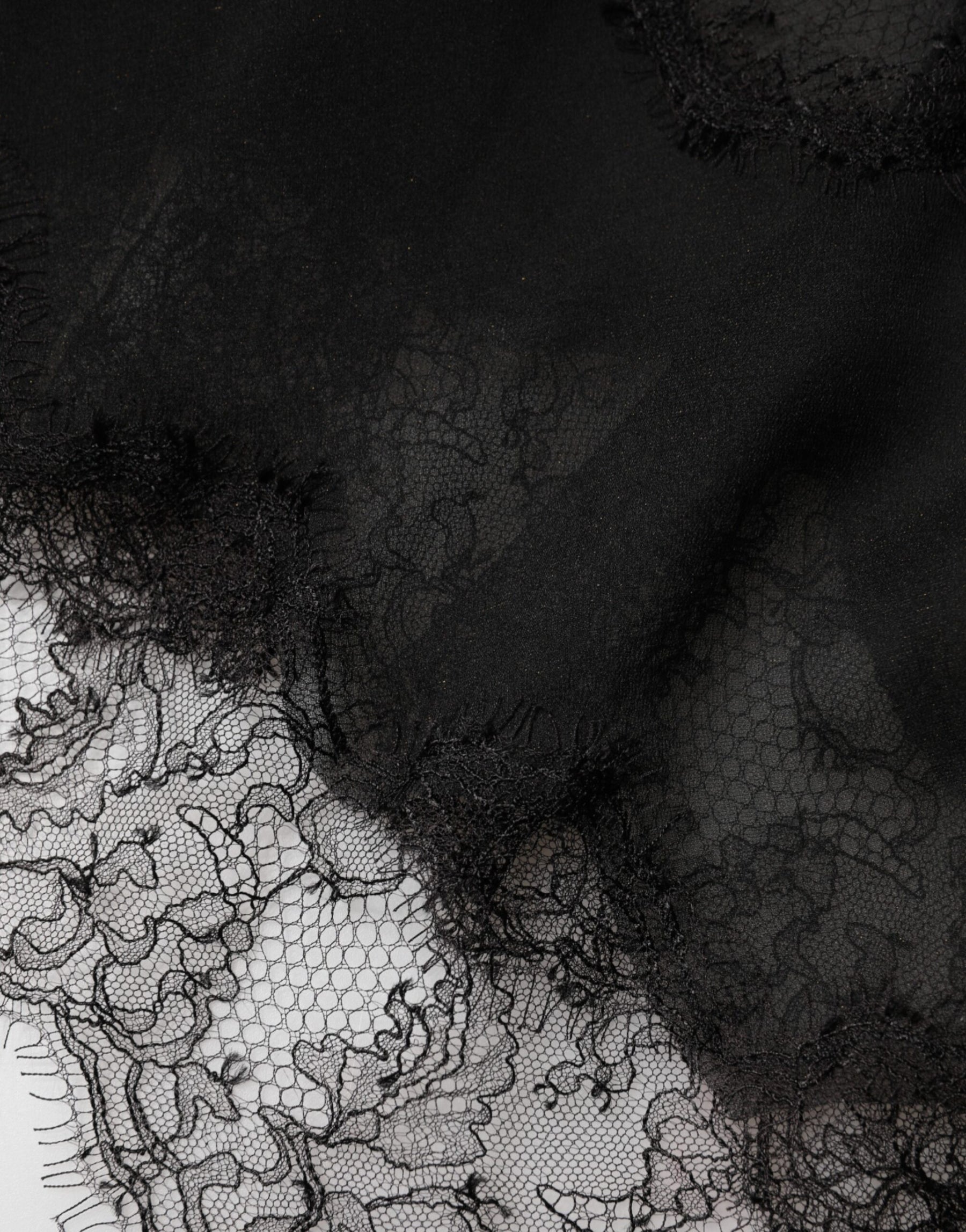 Dolce & Gabbana Black Silk Floral Lace Chemise Lingerie Top | Regal Royce