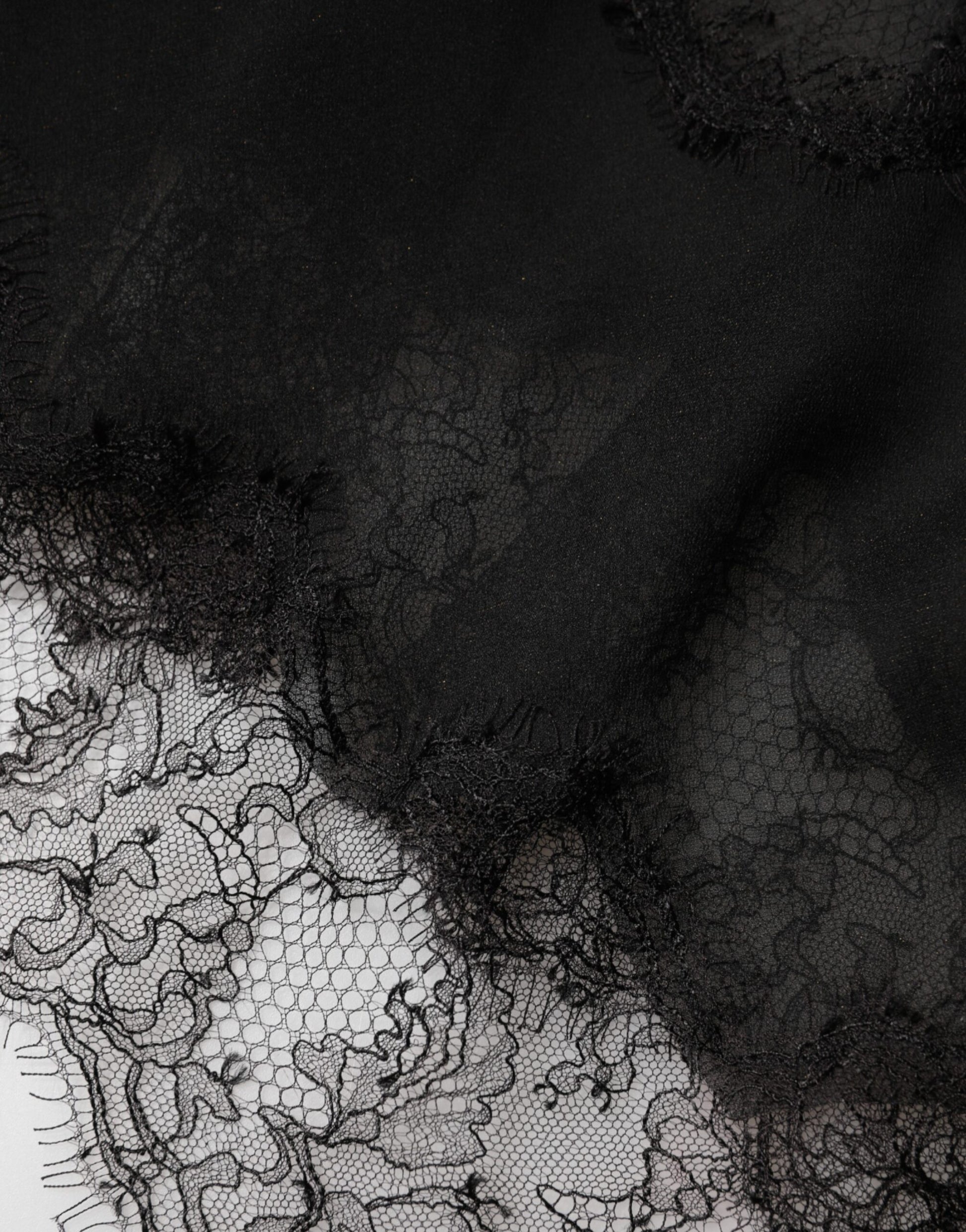 Dolce & Gabbana Black Silk Floral Lace Chemise Lingerie Top | Regal Royce