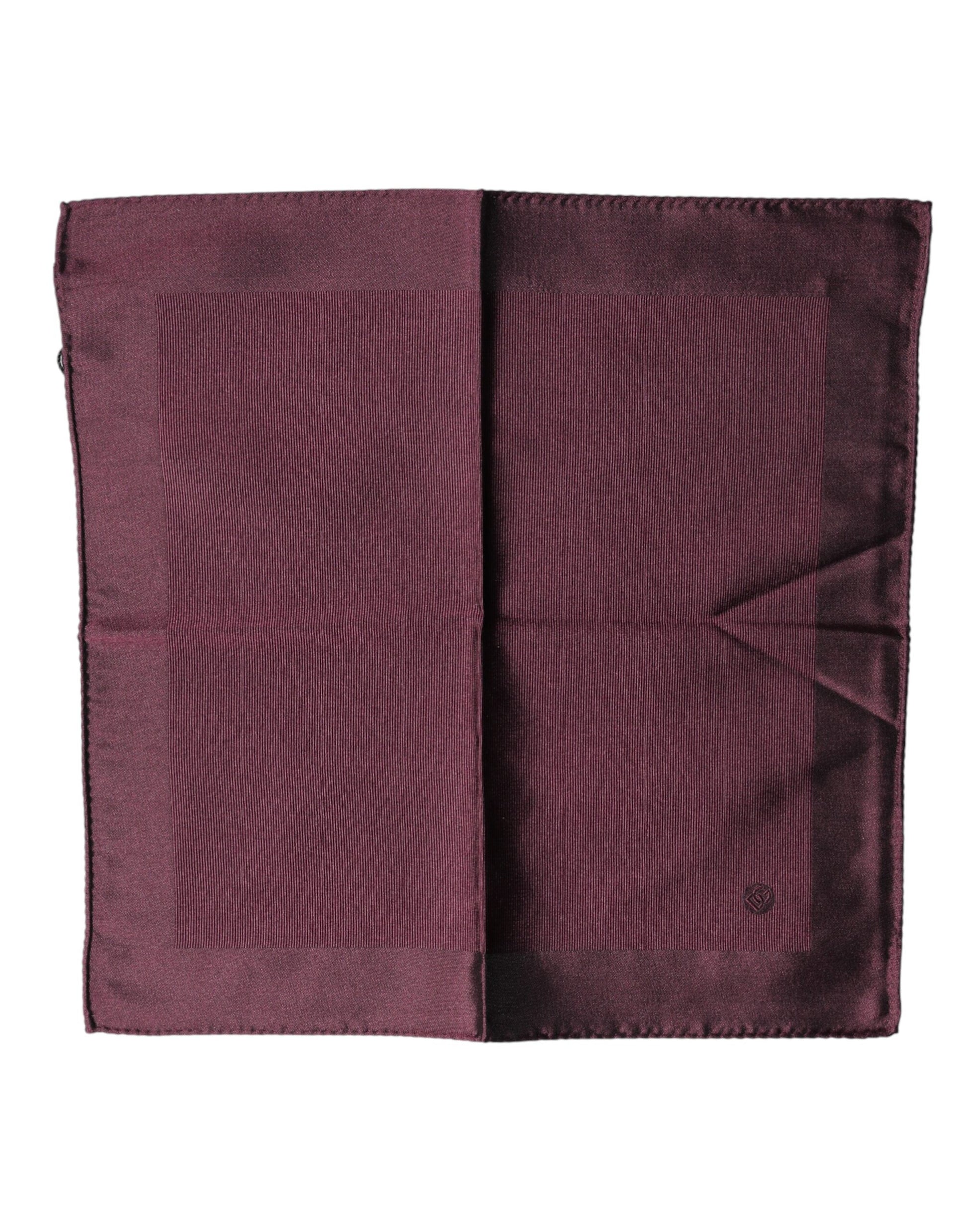 Dolce & Gabbana Maroon Logo Silk Square Handkerchief Scarf | Regal Royce