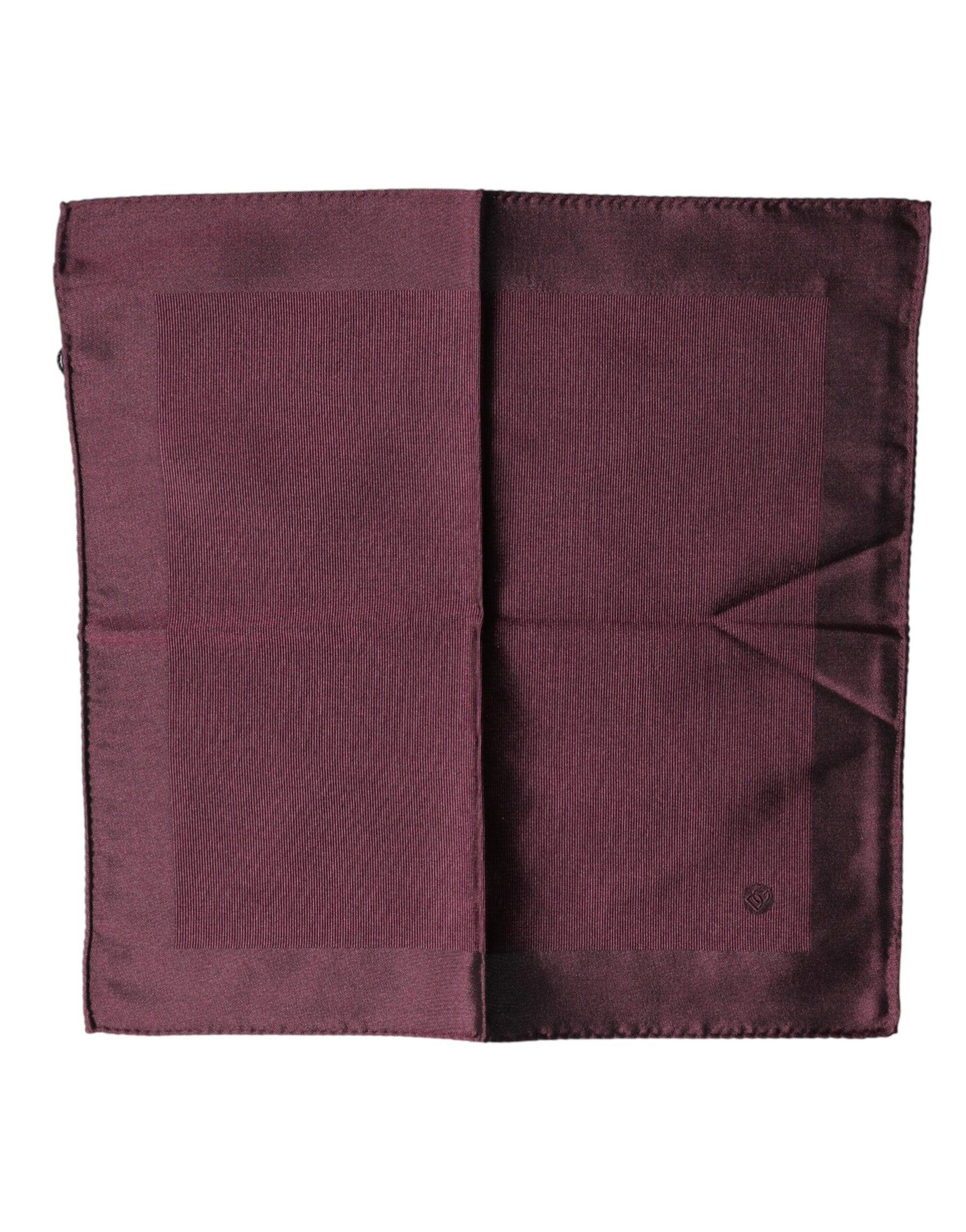 Dolce & Gabbana Maroon Logo Silk Square Handkerchief Scarf | Regal Royce