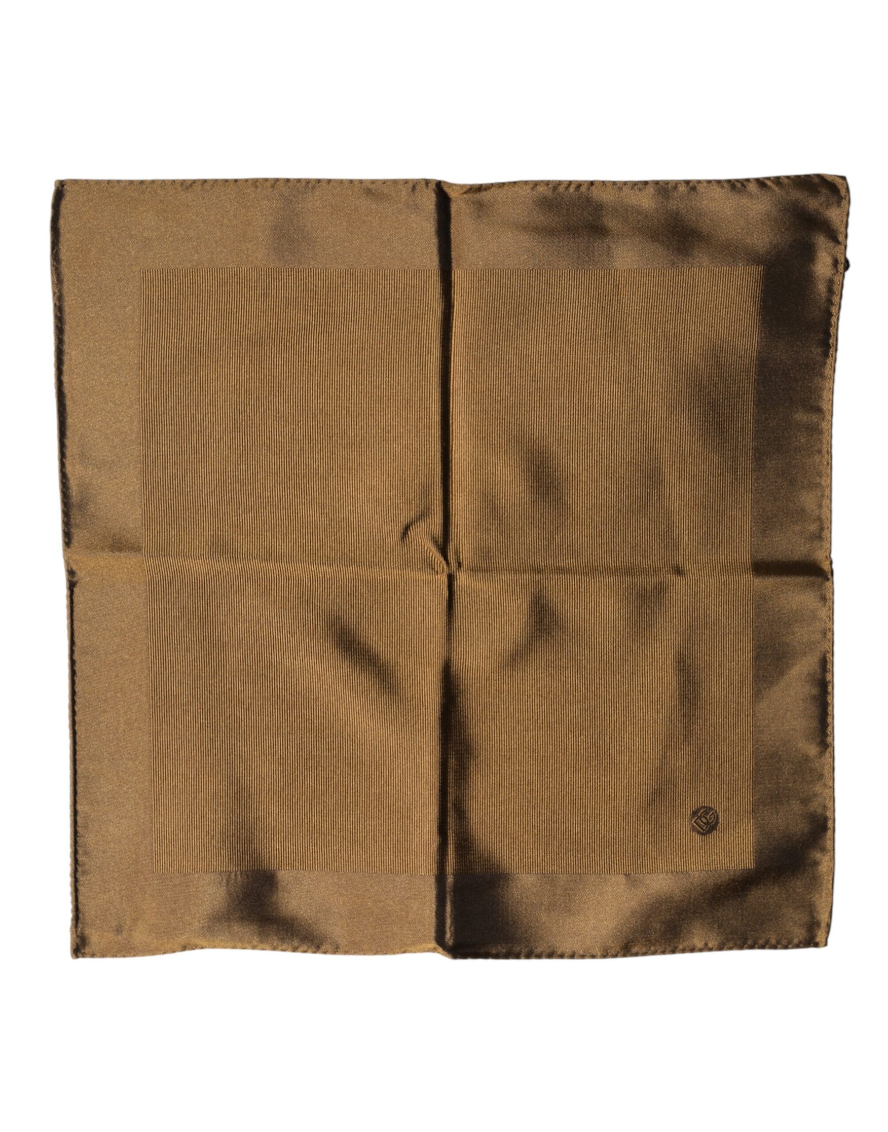 Dolce & Gabbana Brown Logo Silk Men Square Handkerchief Scarf | Regal Royce
