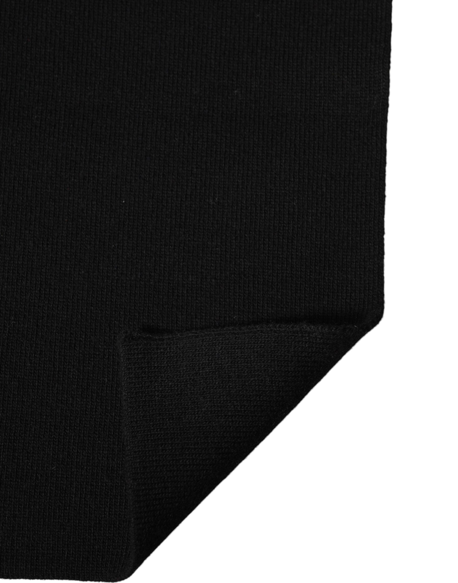 Dolce & Gabbana Black Wool Knitted Neck Wrap Foulard  Scarf | Regal Royce