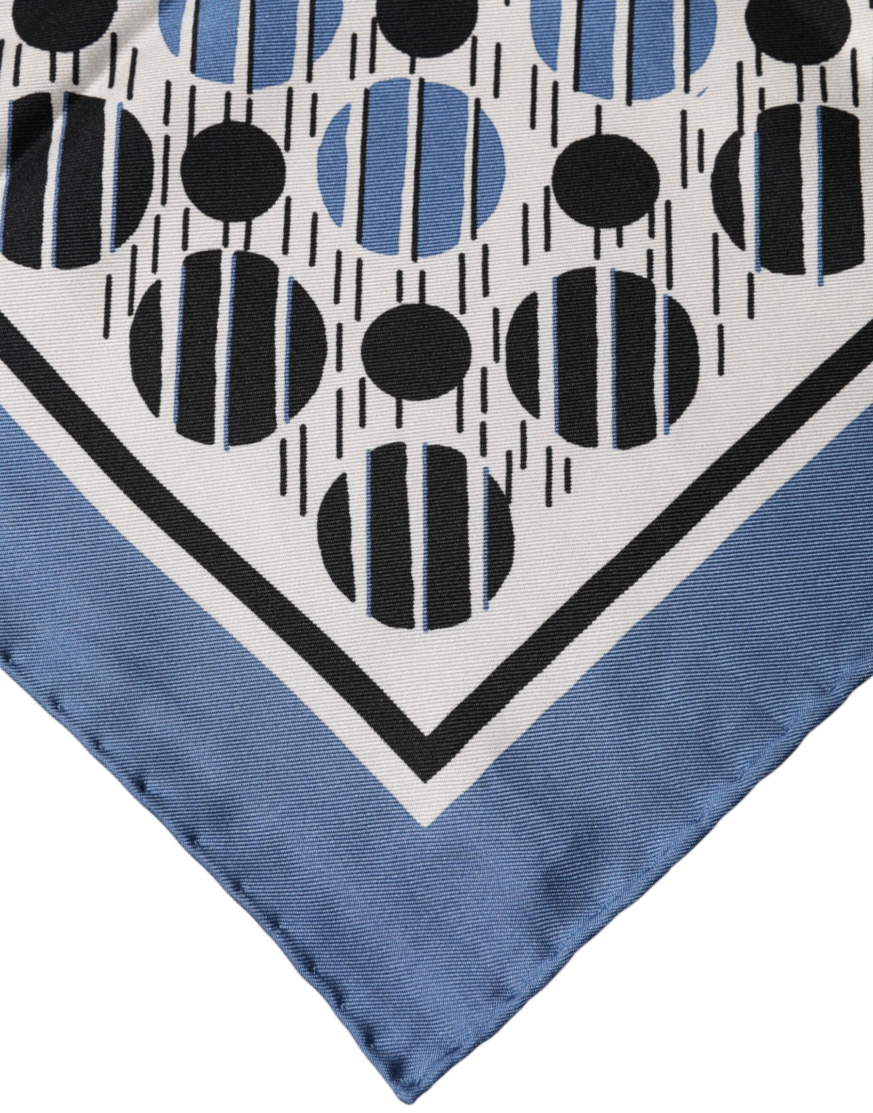 Dolce & Gabbana Blue Dotted Silk Square Foulard 66cm Scarf | Regal Royce