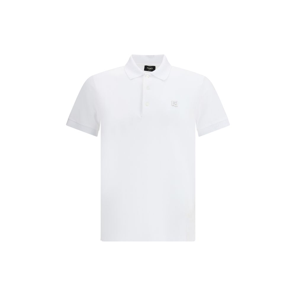 Fendi White Cotton Polo Shirt | Regal Royce