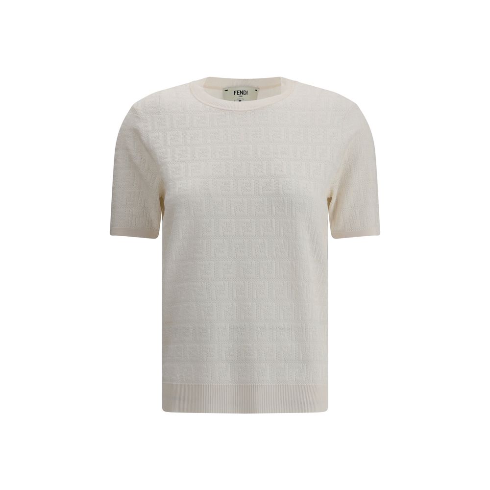 Fendi White Viscose T-Shirt | Regal Royce
