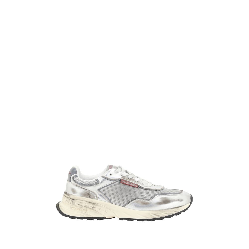 Dsquared² White Calf Leather Bos Taurus Sneakers | Regal Royce