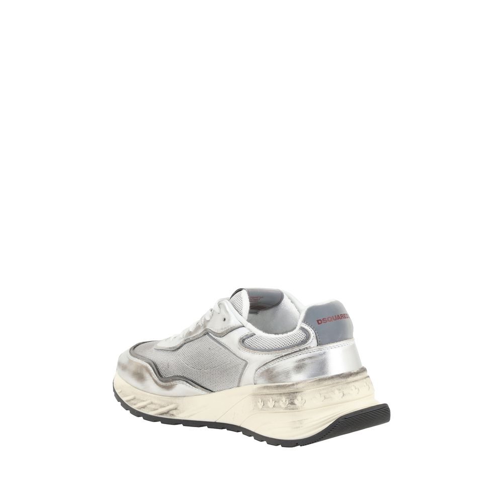 Dsquared² White Calf Leather Bos Taurus Sneakers | Regal Royce