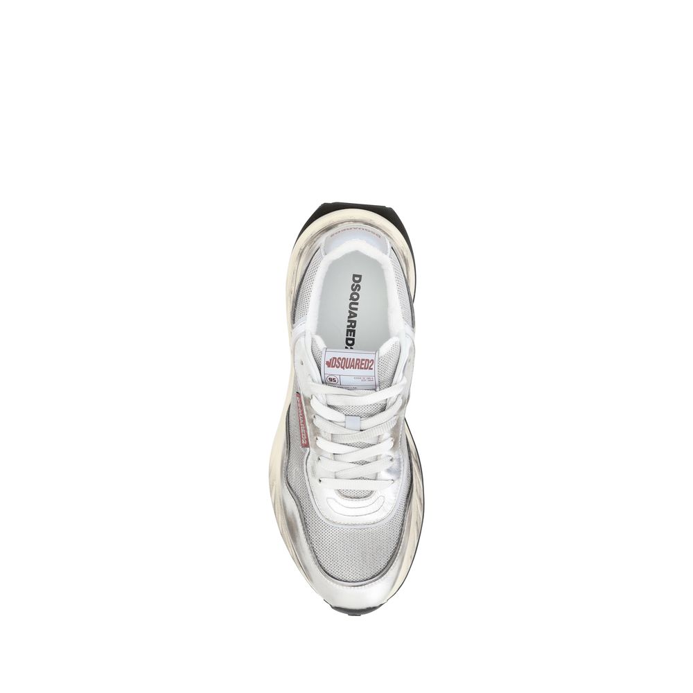 Dsquared² White Calf Leather Bos Taurus Sneakers | Regal Royce