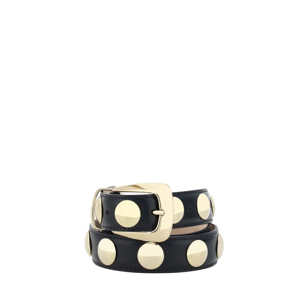 Khaite Black Calf Leather Bos Taurus Regular Belt | Regal Royce