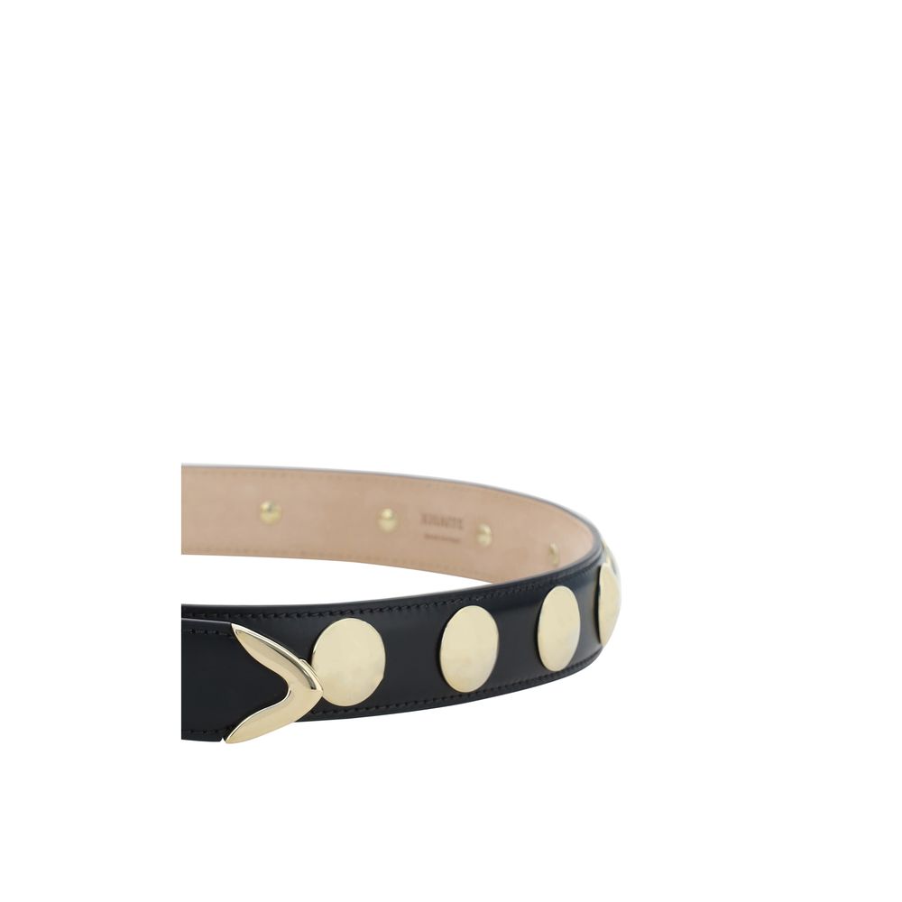 Khaite Black Calf Leather Bos Taurus Regular Belt | Regal Royce