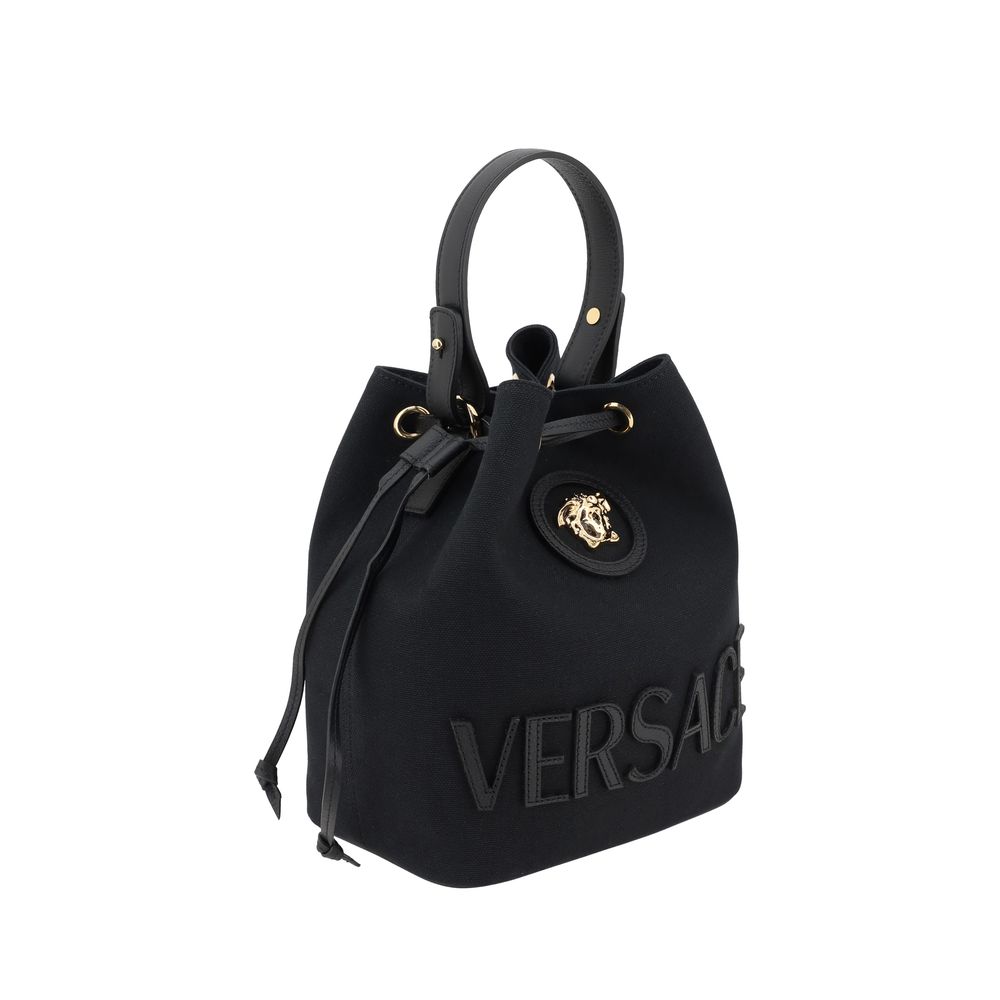 Versace Black Fabric Backet Bag | Regal Royce