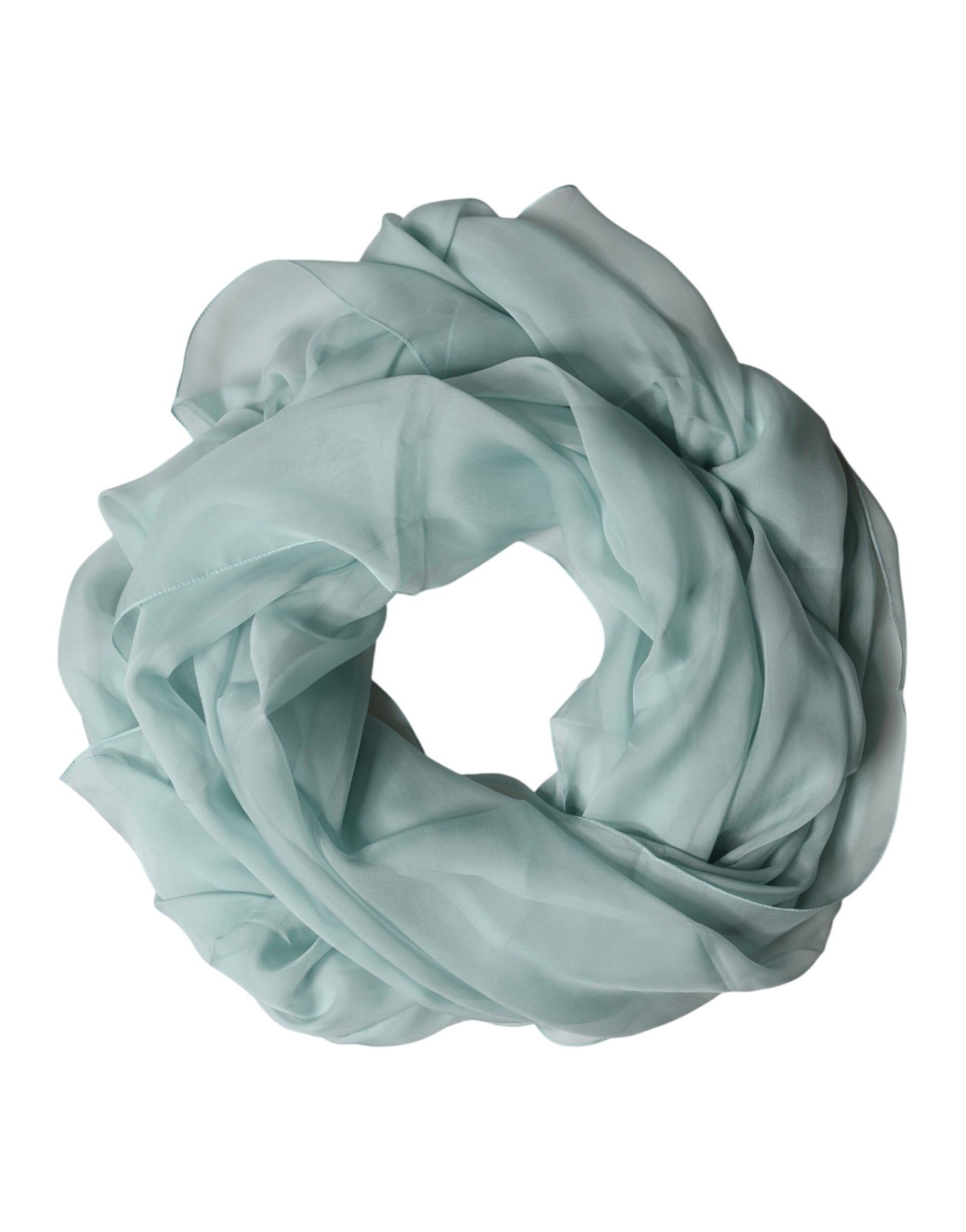 Dolce & Gabbana Light Teal Silk Stole Neck Wrap Shawl  Scarf | Regal Royce