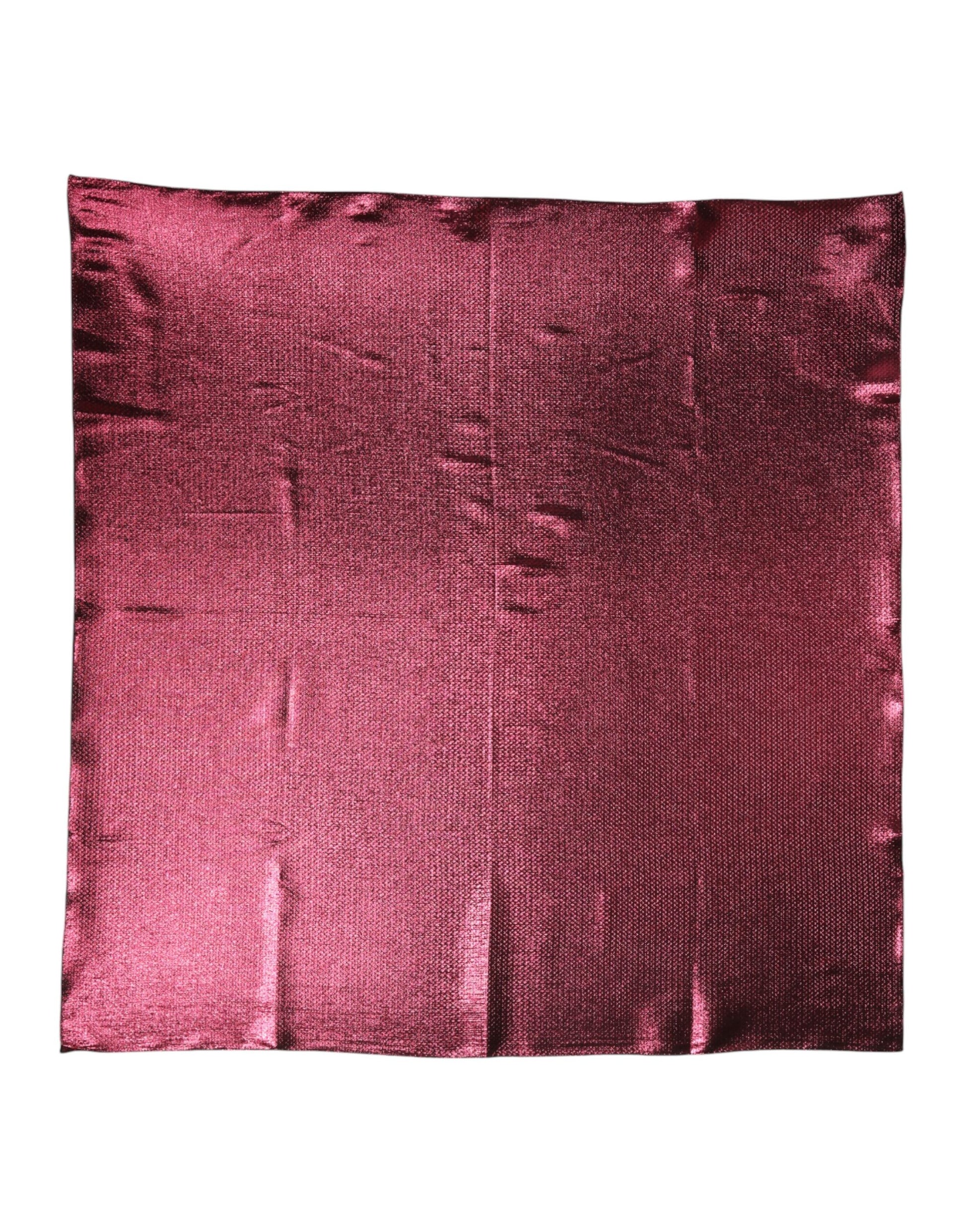 Dolce & Gabbana Metallic Pink Silk Square Foulard Scarf | Regal Royce