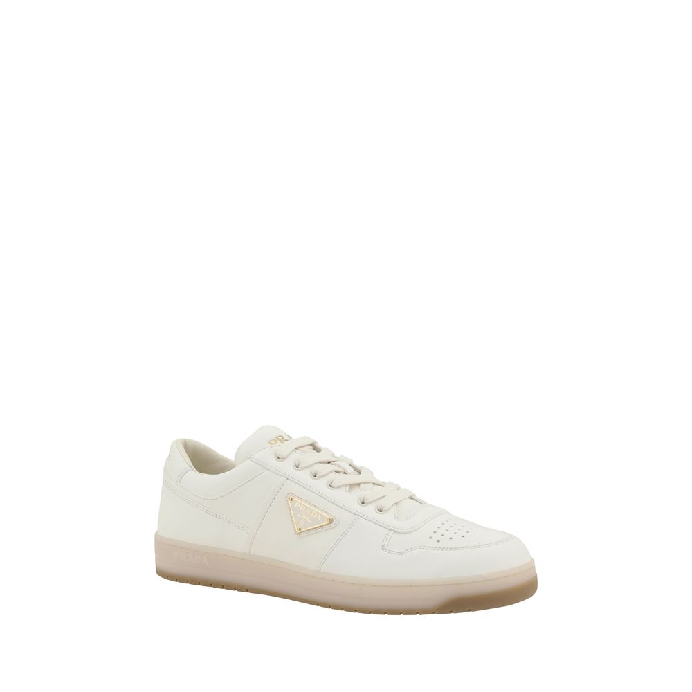 Prada White Calf Leather Bos Taurus Low Top Sneakers | Regal Royce