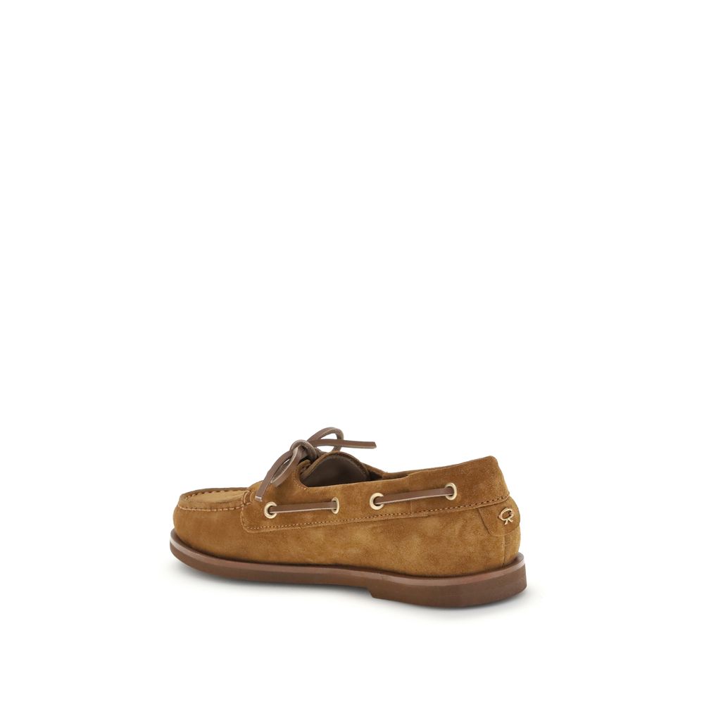 Gianvito Rossi Brown Calf Leather Bos Taurus Slip-On Loafers | Regal Royce