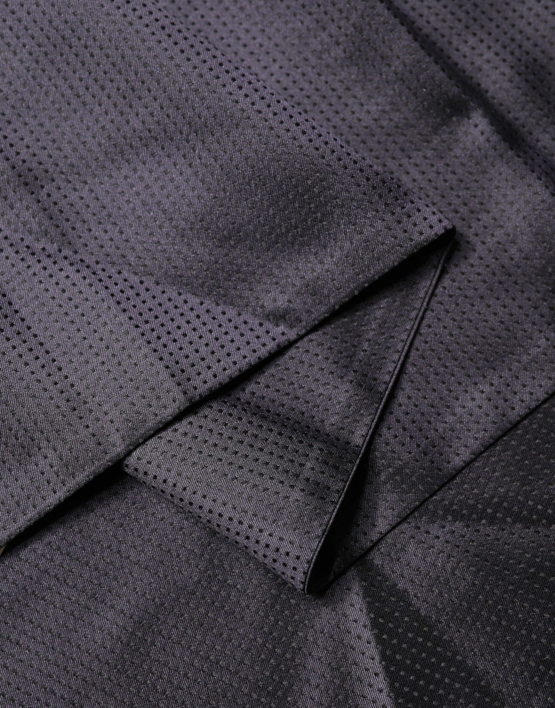 Dolce & Gabbana Black Satin Silk Fringes Neck Foulard Scarf | Regal Royce