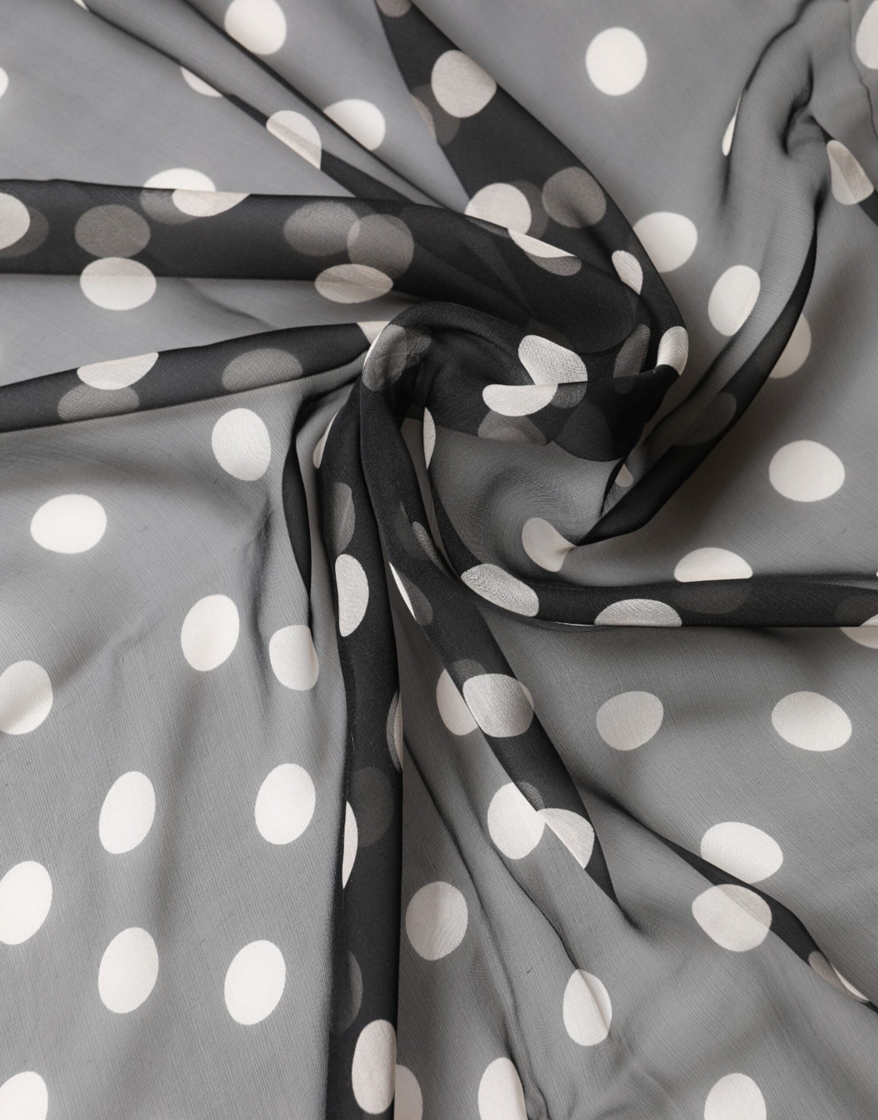 Dolce & Gabbana Black Polka Dot Silk Neck Wrap Shawl 205cm x 137cm Scarf | Regal Royce