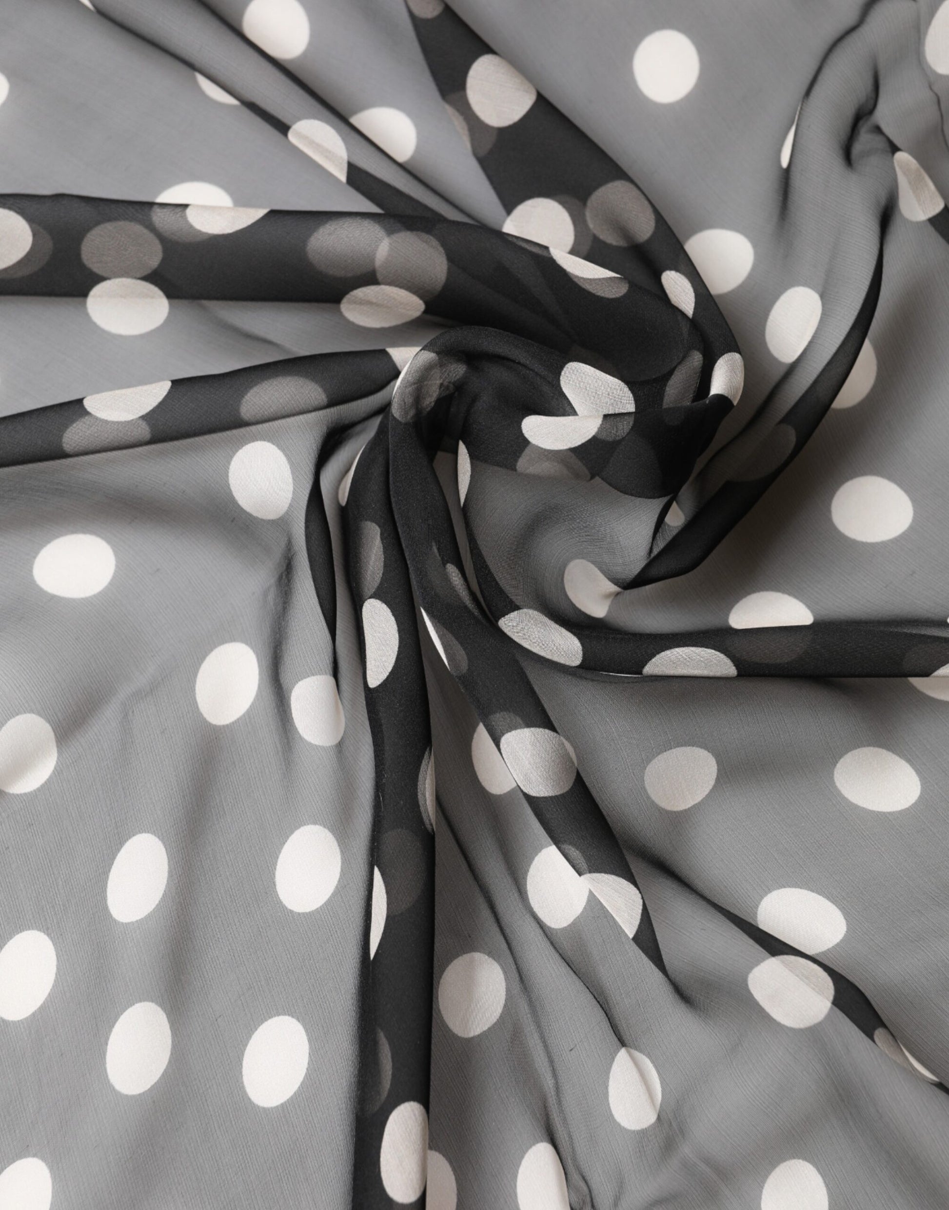 Dolce & Gabbana Black Polka Dot Silk Neck Wrap Shawl 205cm x 137cm Scarf | Regal Royce