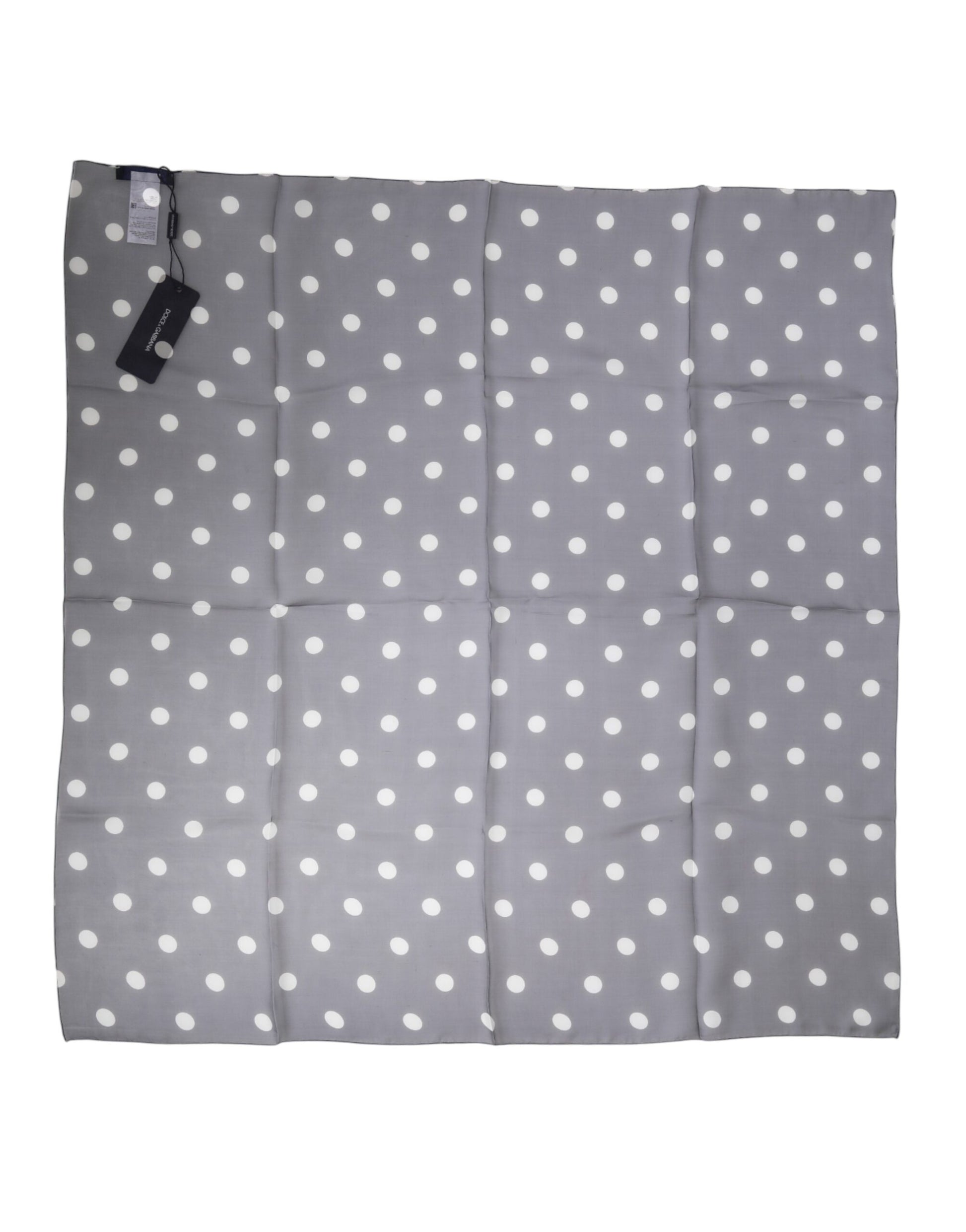 Dolce & Gabbana Blue Polka Dot Silk Square Foulard 91.5cm x 89.5cm Scarf | Regal Royce