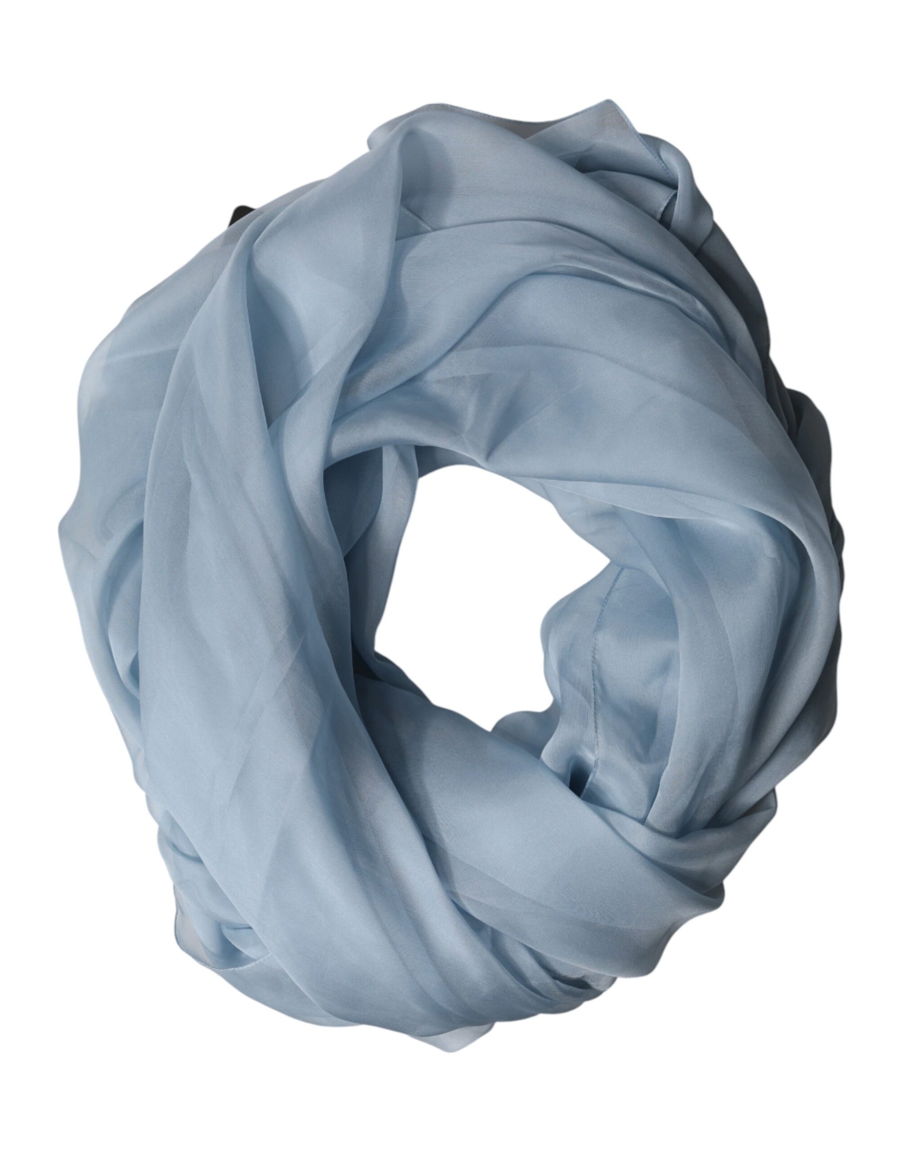 Dolce & Gabbana Light Blue Silk Stole Neck Wrap Shawl 200cm x 130cm Scarf | Regal Royce