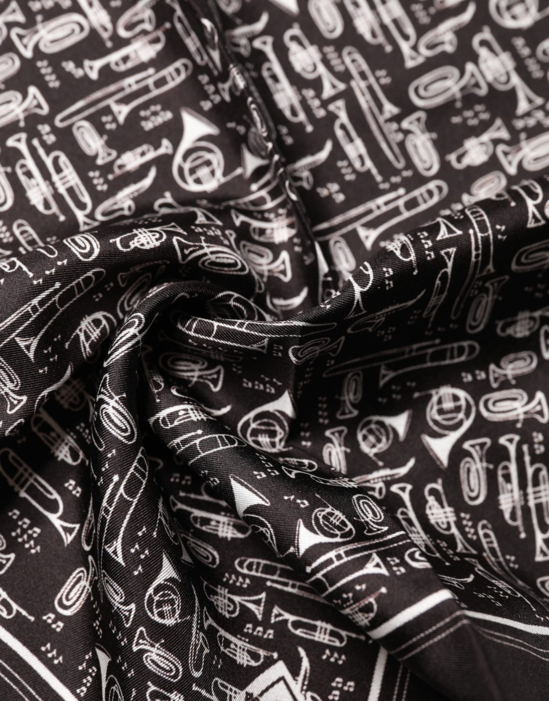 Dolce & Gabbana Brown Jazz Club Square Handkerchief Men 32cm x 31cm Scarf | Regal Royce