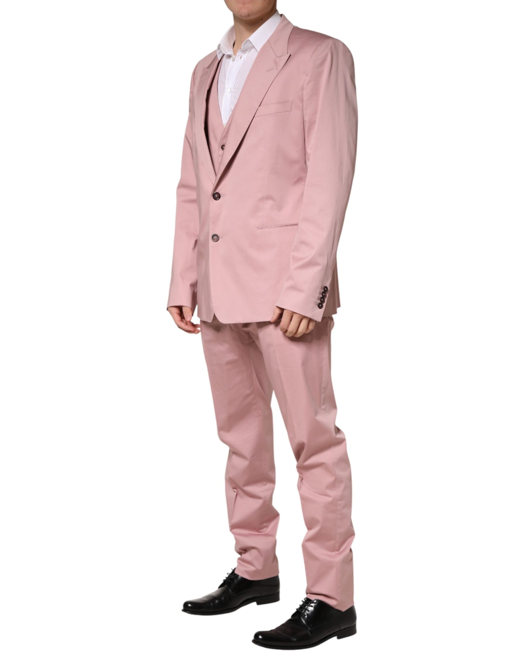 Dolce & Gabbana Pink Cotton Single Breasted 3 Piece Suit | Regal Royce