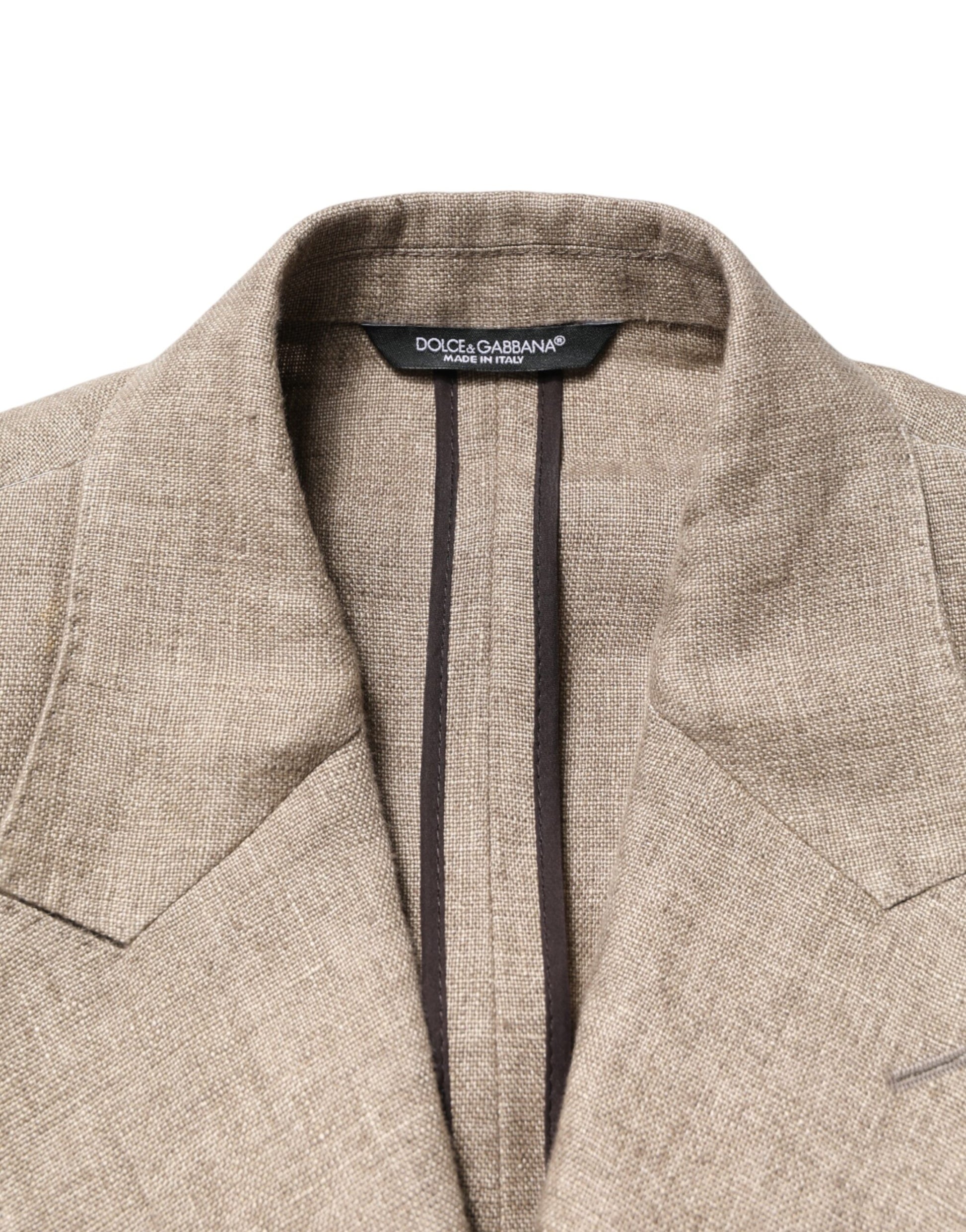 Dolce & Gabbana Beige Linen Double Breasted 2 Piece Men Suit | Regal Royce