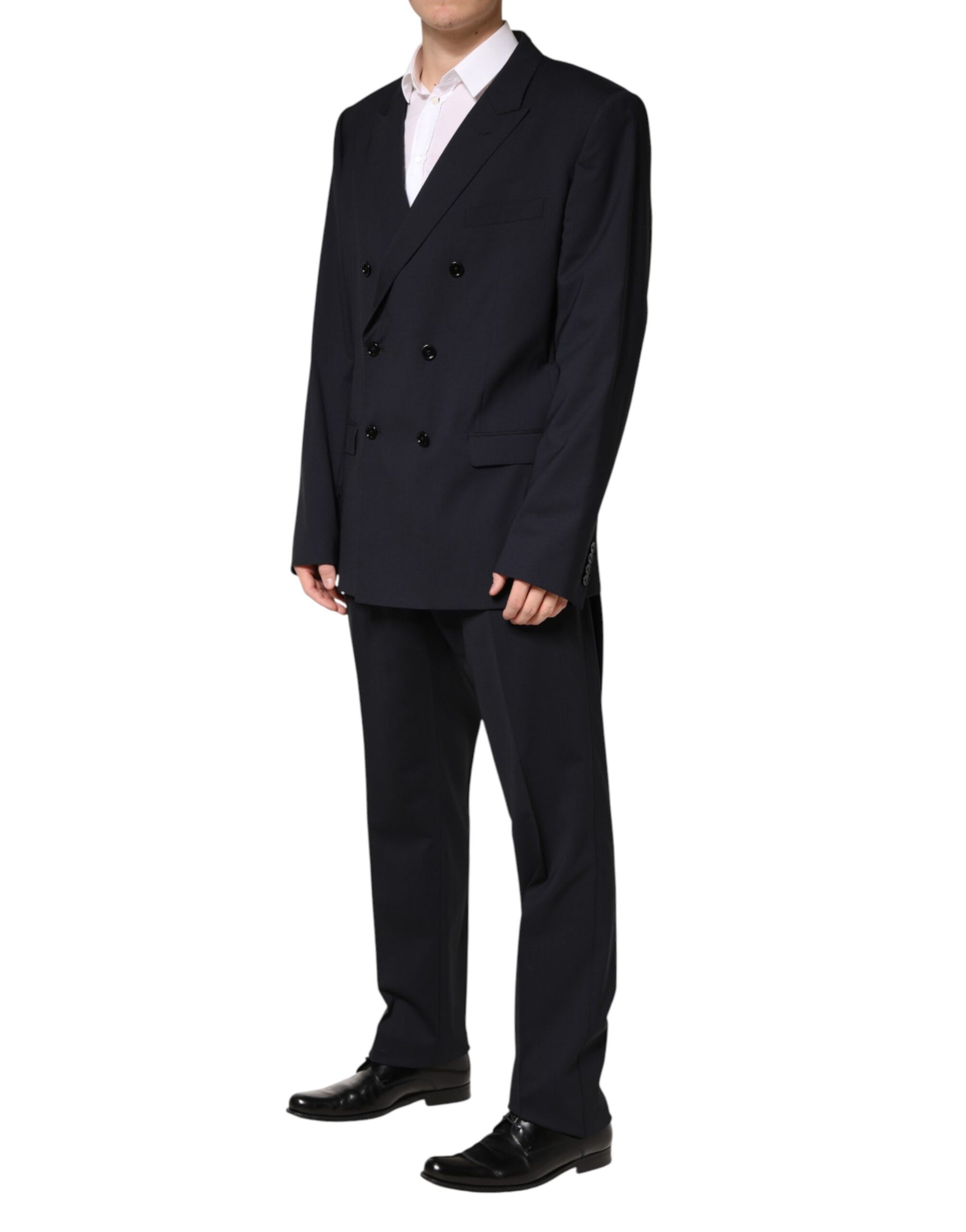 Dolce & Gabbana Blue Wool Double Breasted 2 Piece Men Suit | Regal Royce