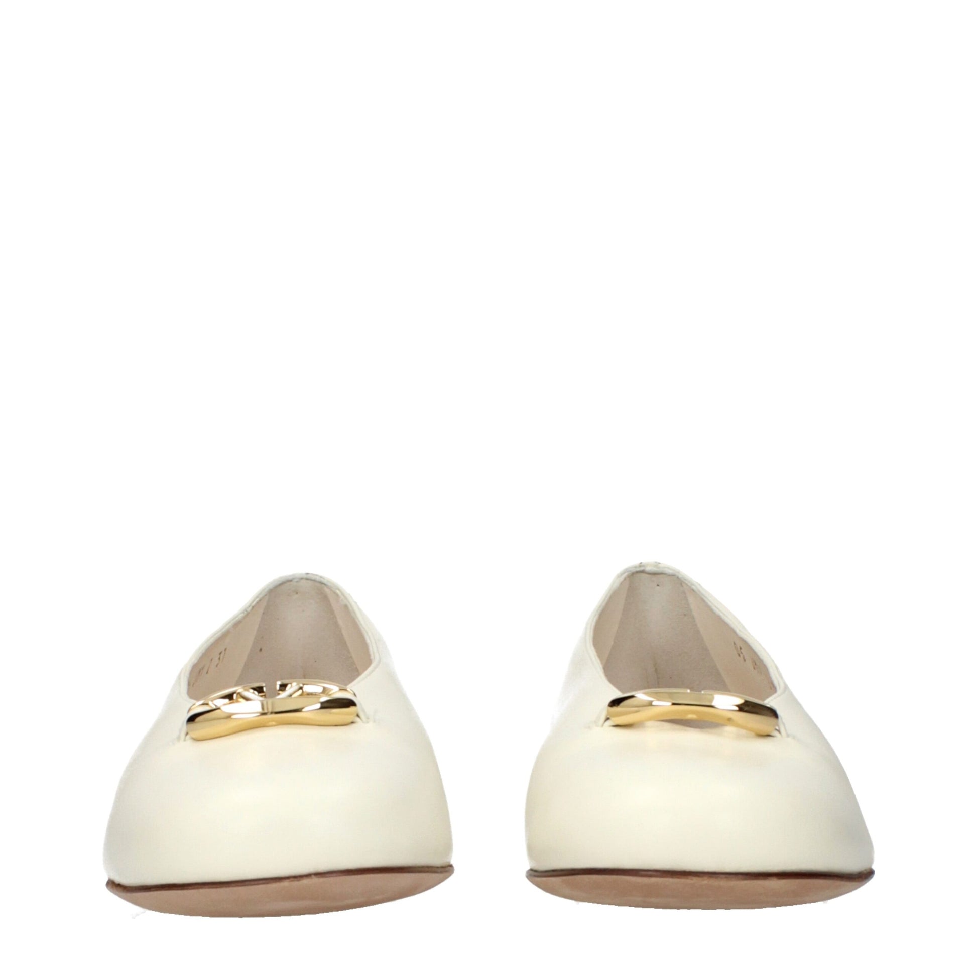 Valentino Garavani Beige Leather Ballet Flats | Regal Royce