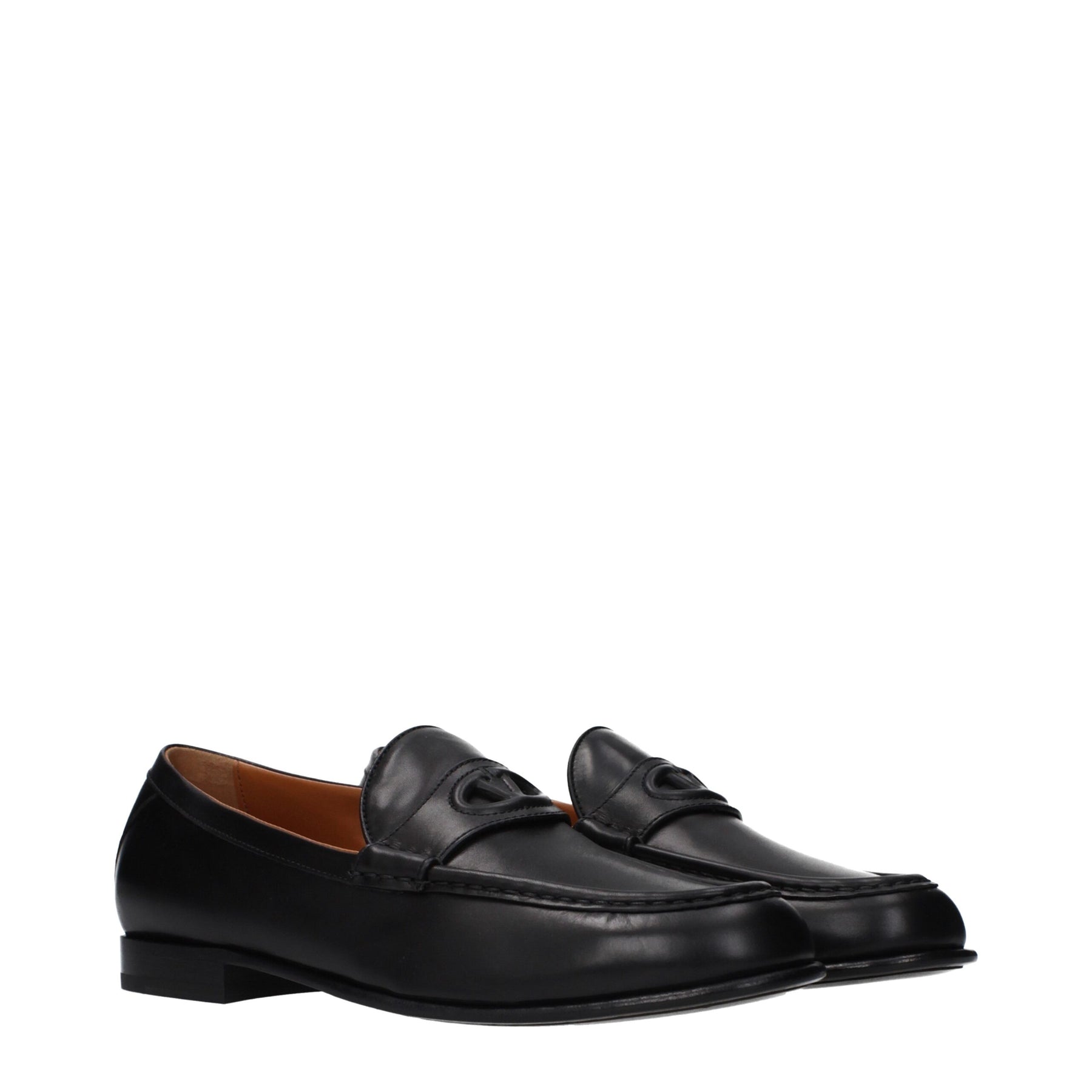 Valentino Garavani Black Leather Slip-On Loafers | Regal Royce