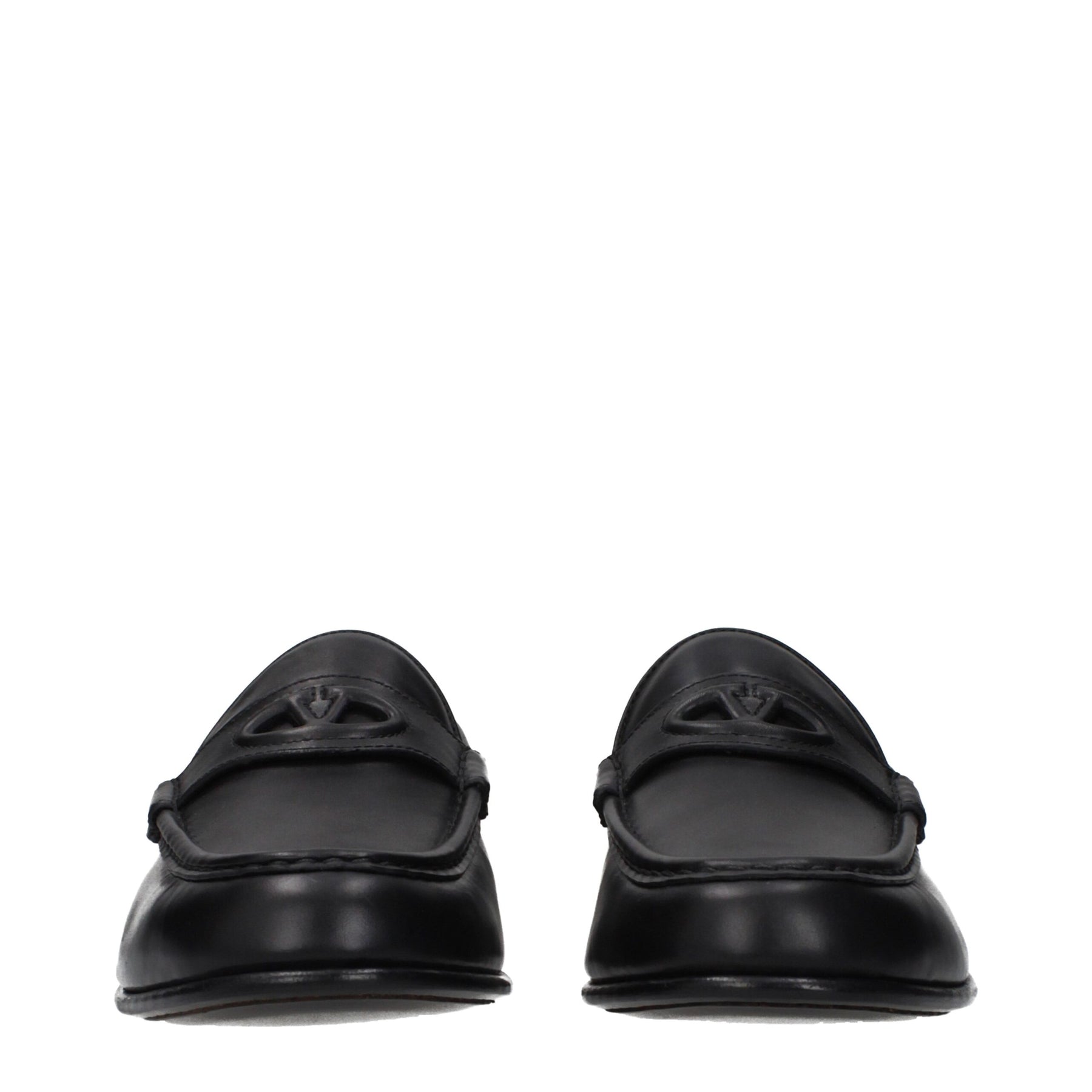 Valentino Garavani Black Leather Slip-On Loafers | Regal Royce