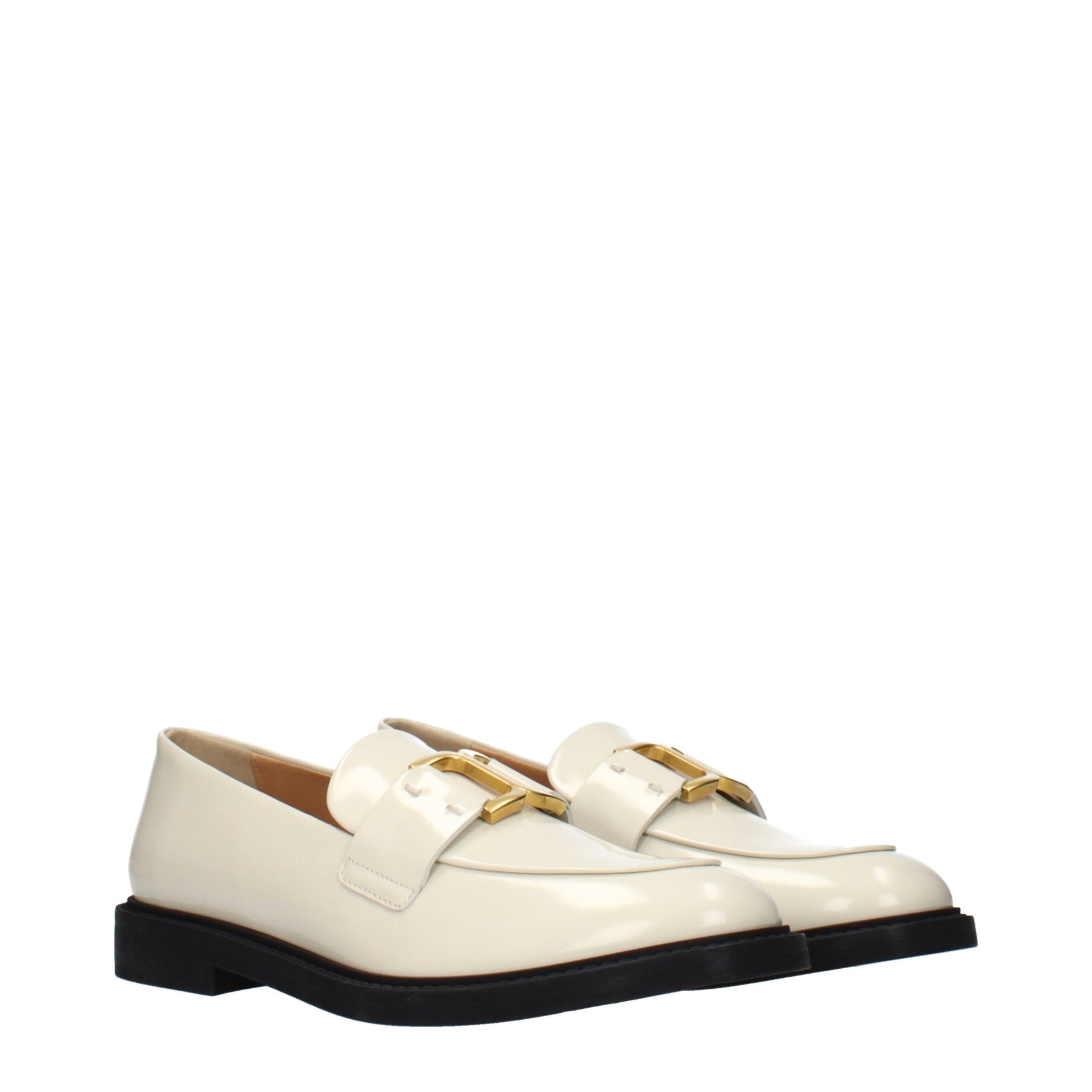 Chloé Beige Leather Slip-On Loafers | Regal Royce