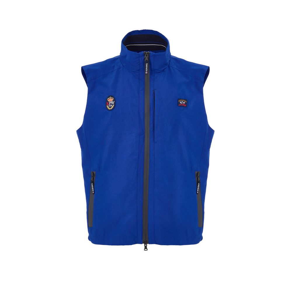 Paul & Shark Blue Polyester Sleveless Jacket | Regal Royce