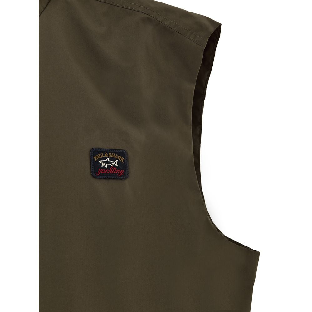 Paul & Shark Green Polyester Sleveless Jacket | Regal Royce