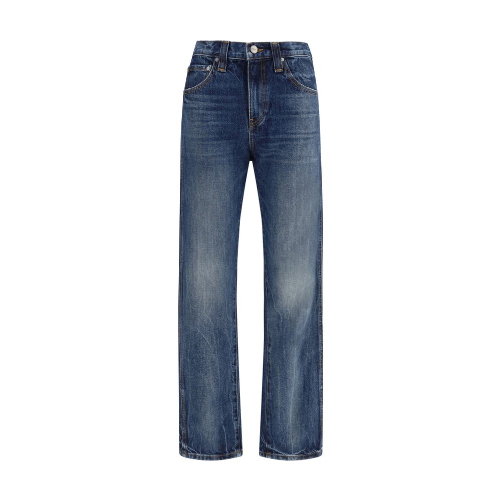 Khaite Blue Cotton High-Waisted Jean | Regal Royce