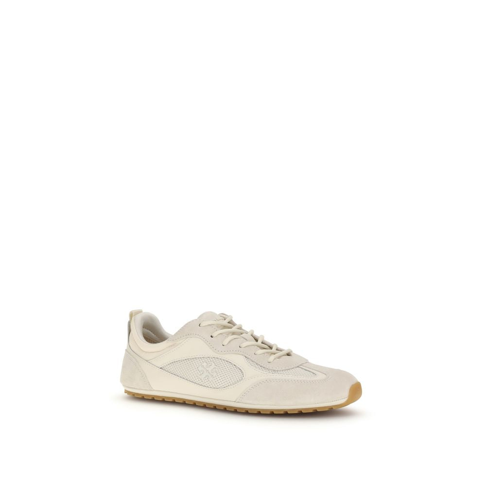 Tory Burch Beige Calf Leather Bos Taurus Low Top Sneakers | Regal Royce