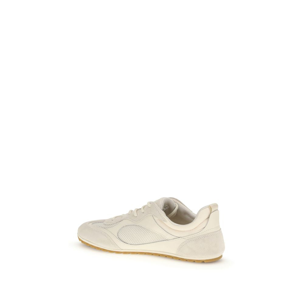 Tory Burch Beige Calf Leather Bos Taurus Low Top Sneakers | Regal Royce