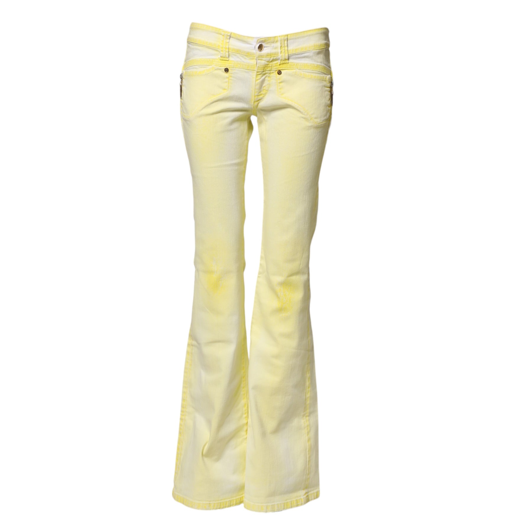 S.O.S Yellow Cotton Bootcut Low Waist Denim Trouser Jeans | Regal Royce