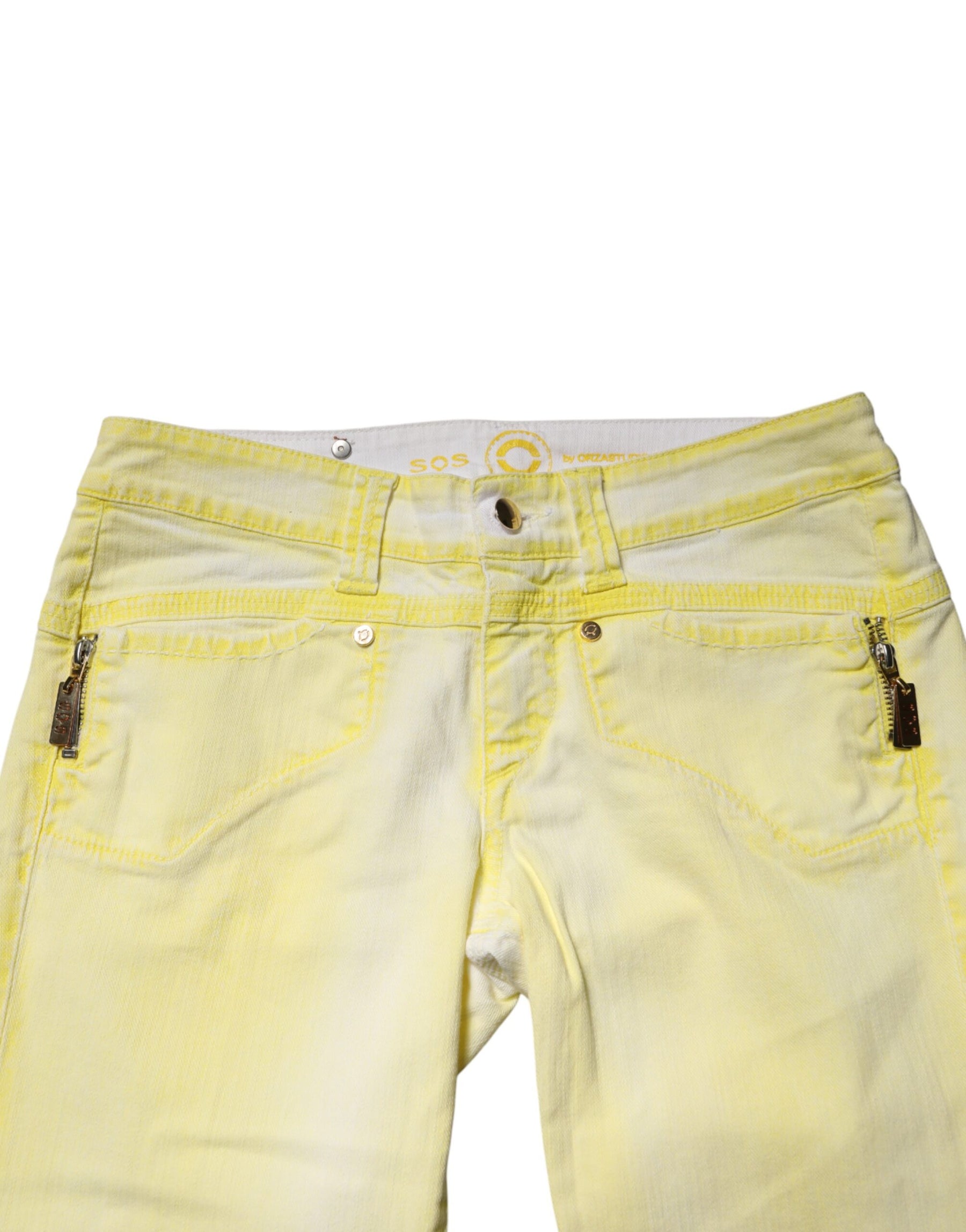 S.O.S Yellow Cotton Bootcut Low Waist Denim Trouser Jeans | Regal Royce