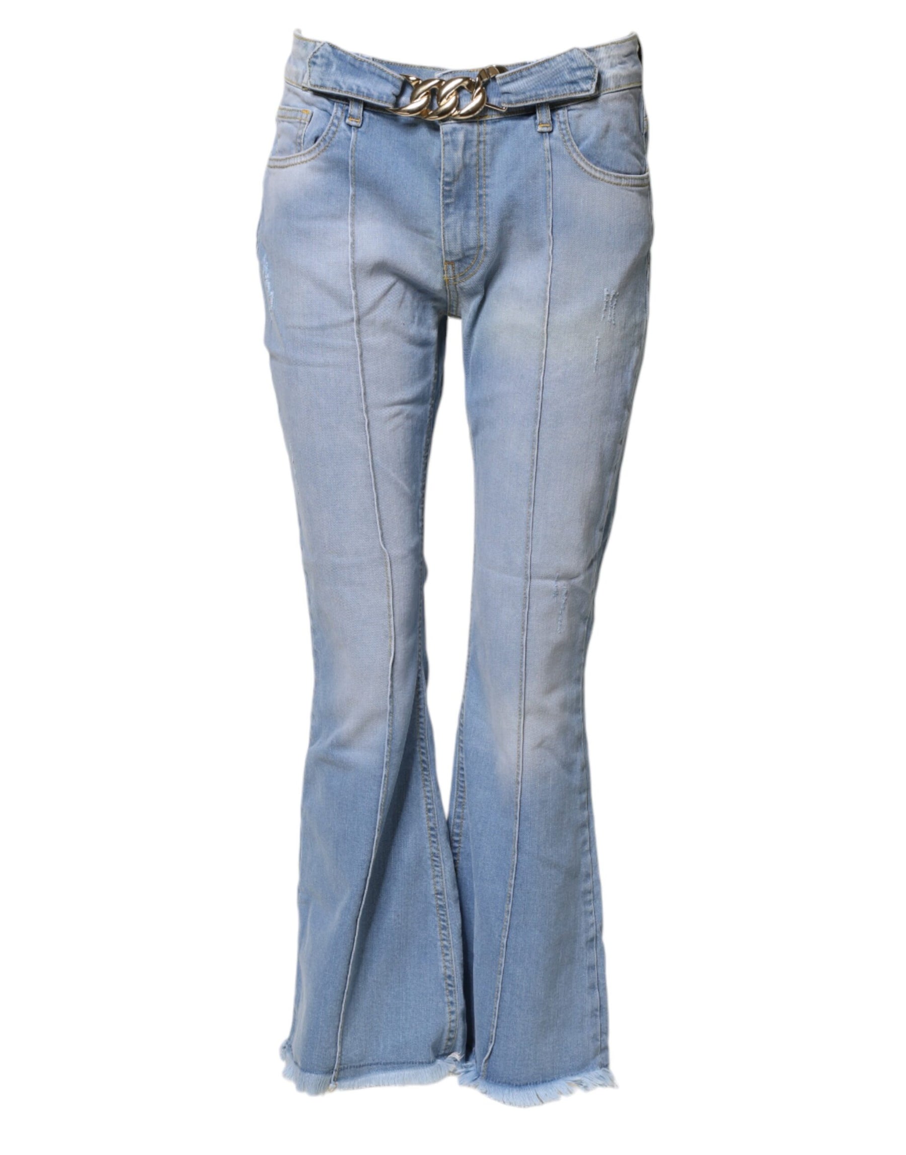 CRISTINAEFFE Light Blue Washed High Waist Bootcut Denim Jeans | Regal Royce