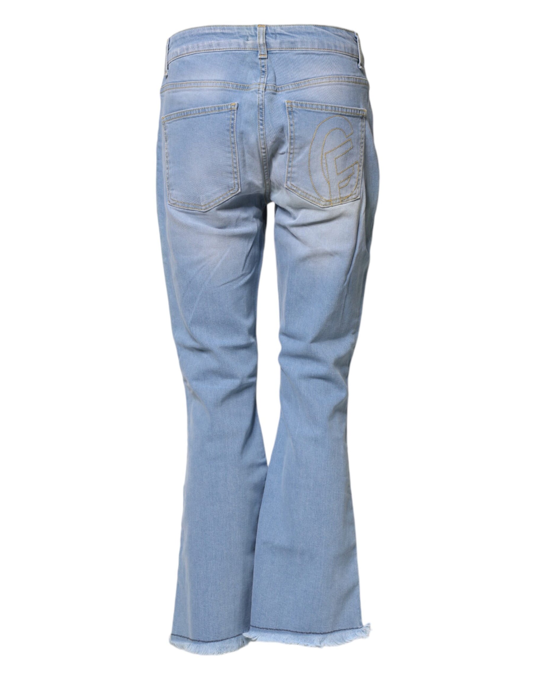 CRISTINAEFFE Light Blue Washed High Waist Bootcut Denim Jeans | Regal Royce