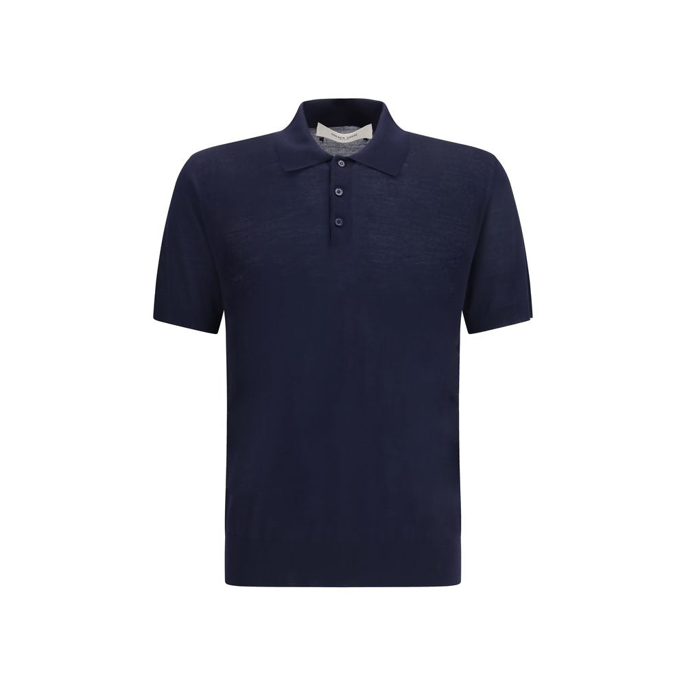Golden Goose Blue Merino Wool Polo Shirt | Regal Royce