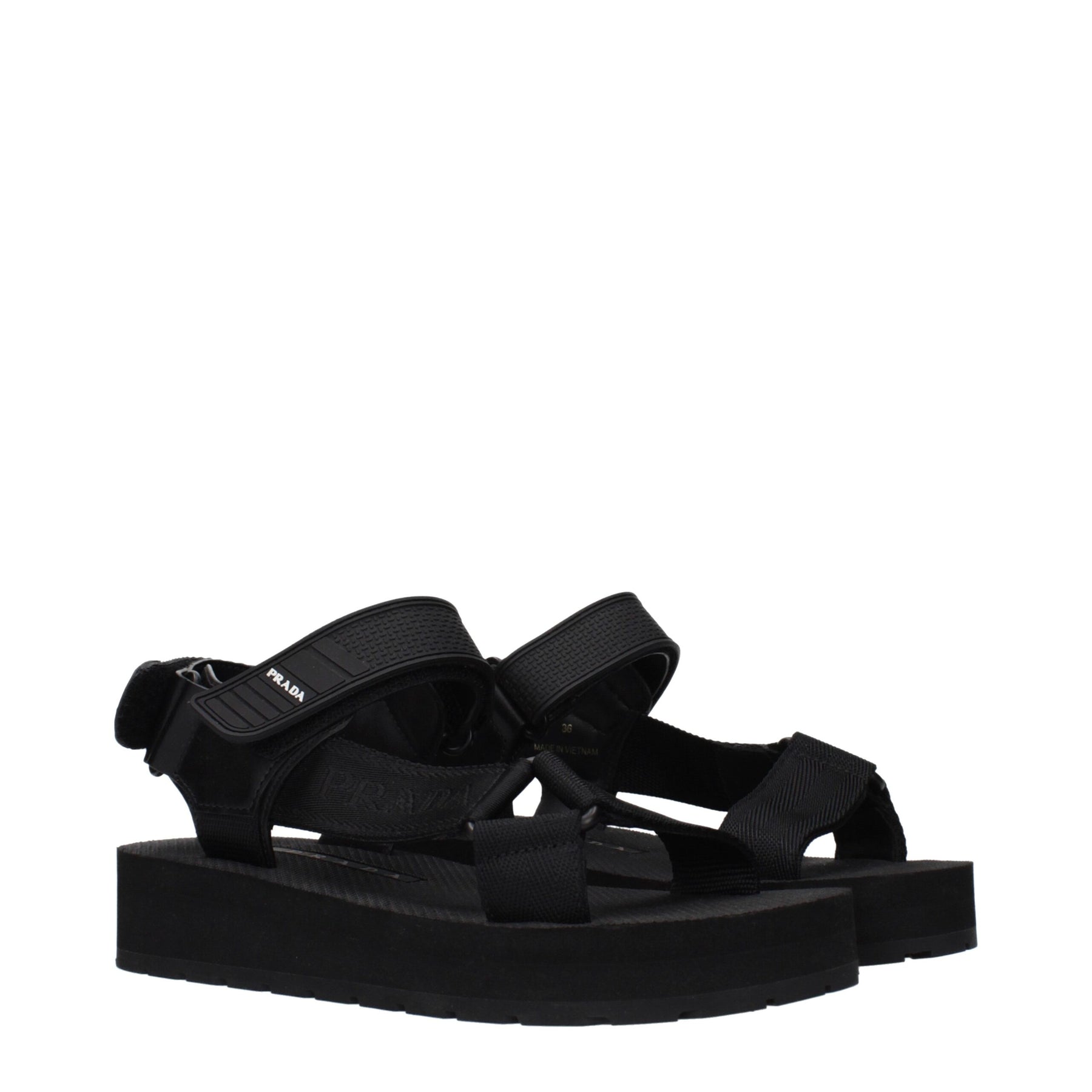 Prada Black Fabric Sandals | Regal Royce