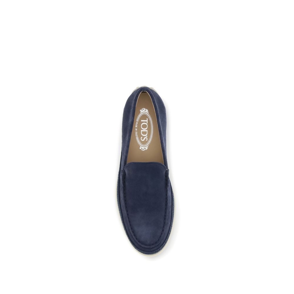 Tod's Blue Calf Leather Bos Taurus Slip-On Loafers | Regal Royce