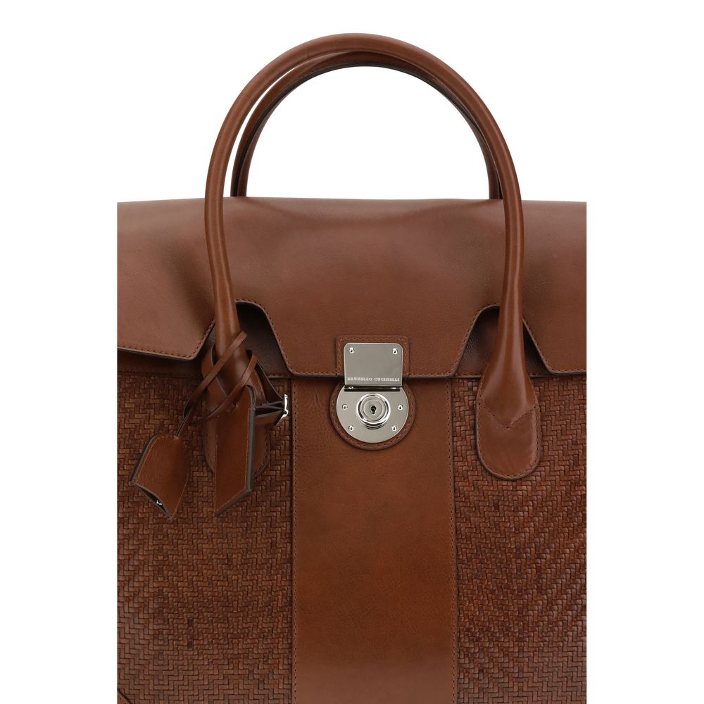 Brunello Cucinelli Brown Calf Leather Bos Taurus Luggage And Travel | Regal Royce