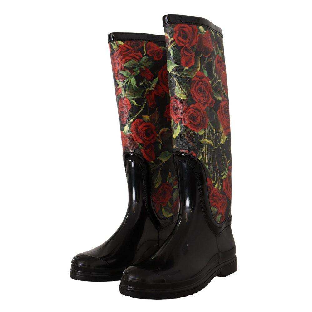 Dolce & Gabbana Black Polyvinyl Rain Boots | Regal Royce