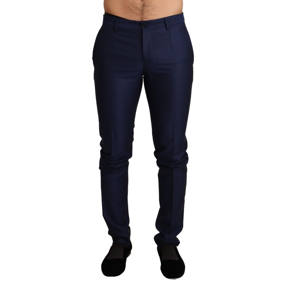 Dolce & Gabbana Blue Virgin Wool Pants | Regal Royce